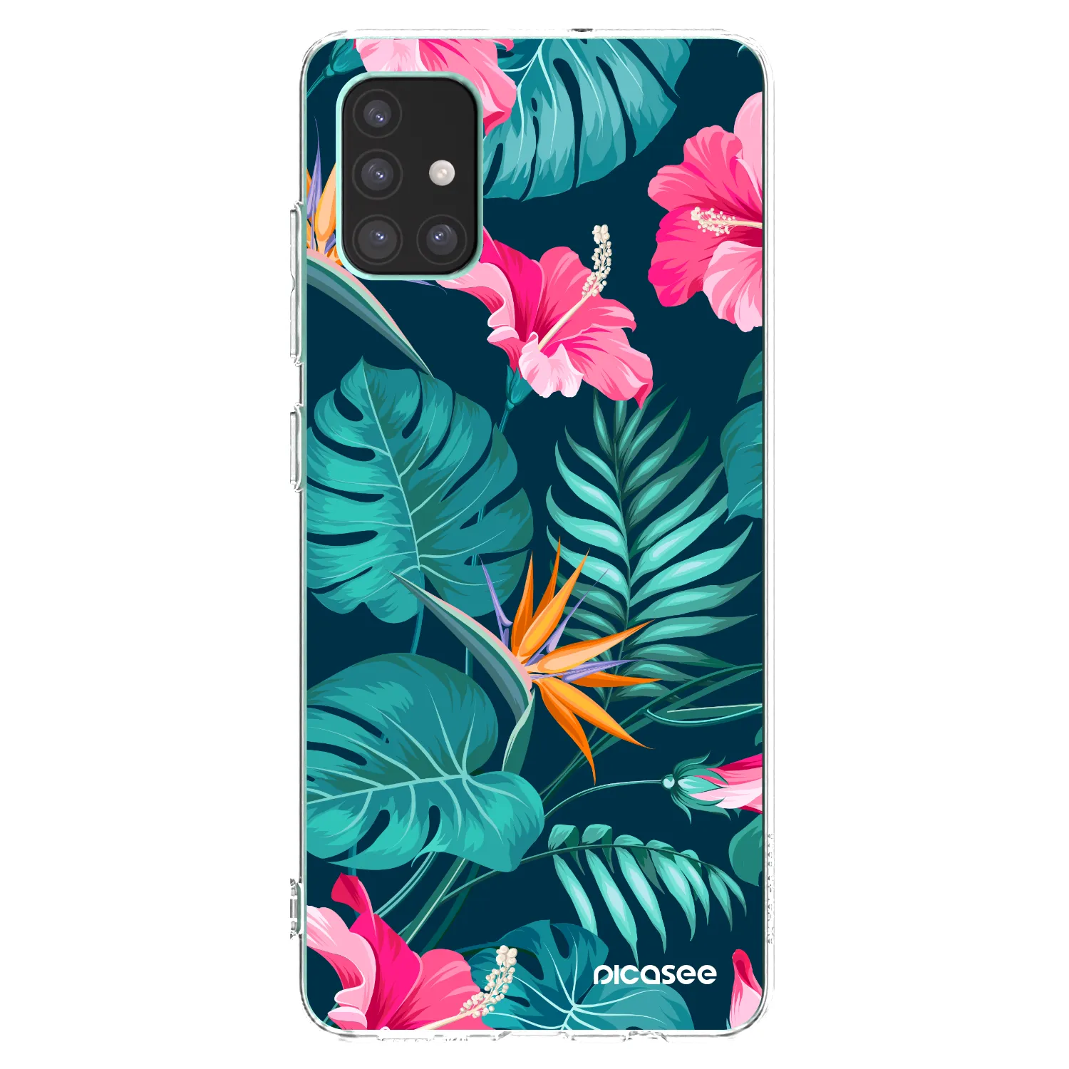 Picasee silikonowe przeźroczyste etui na Samsung Galaxy M51 M515F - Pink Monstera