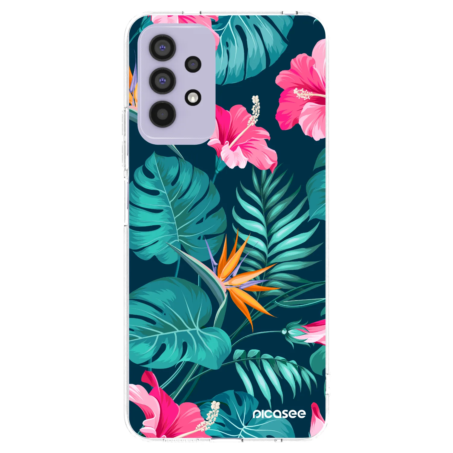 Picasee silikonowe przeźroczyste etui na Samsung Galaxy A32 4G SM-A325F - Pink Monstera