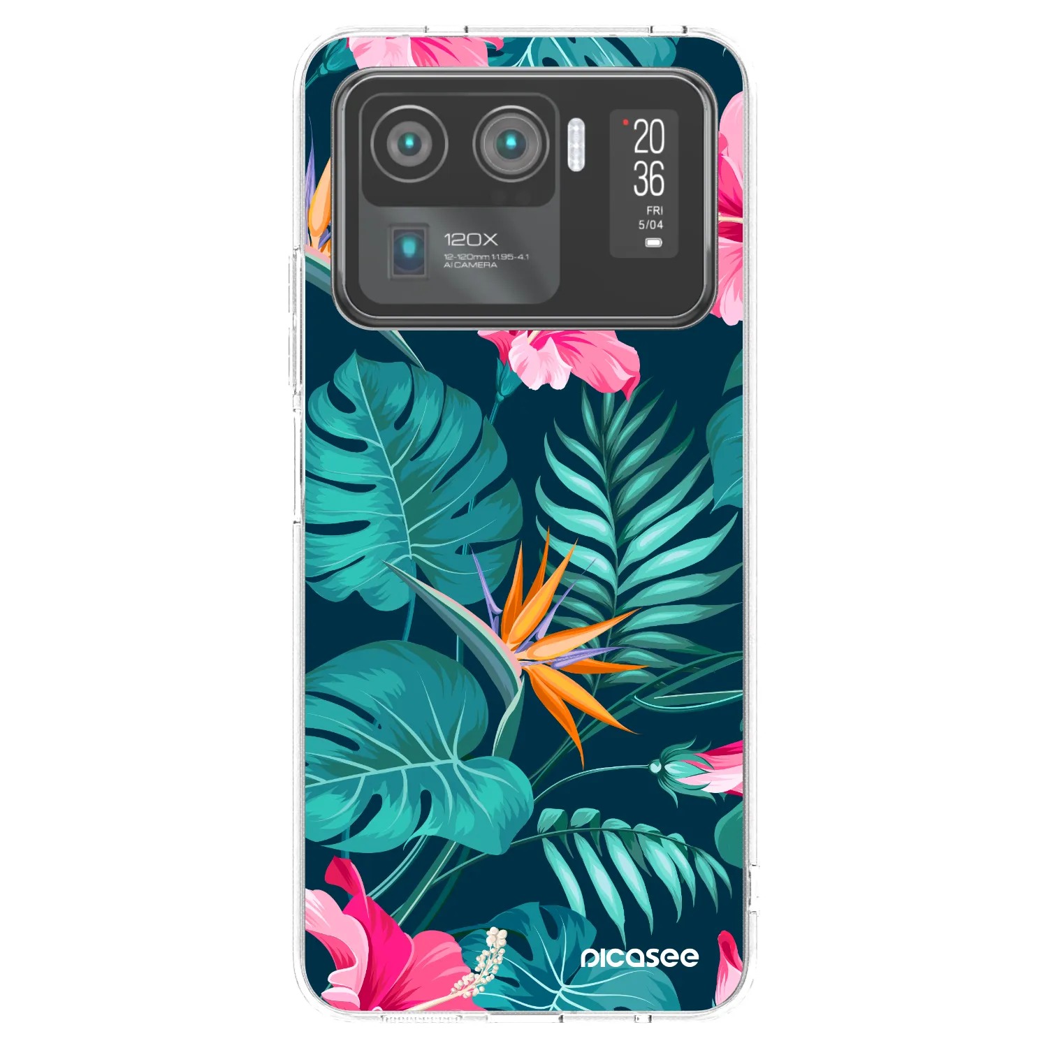 Picasee silikonowe przeźroczyste etui na Xiaomi Mi 11 Ultra - Pink Monstera