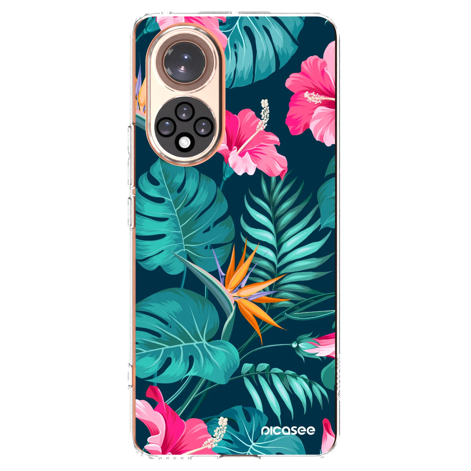 Picasee silikonowe przeźroczyste etui na Honor 50 5G - Pink Monstera
