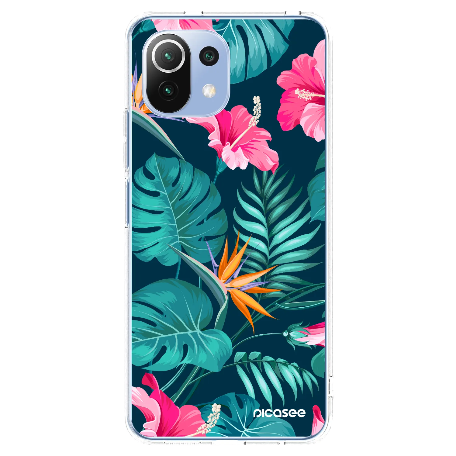 Picasee silikonowe przeźroczyste etui na Xiaomi 11 Lite 5G NE - Pink Monstera