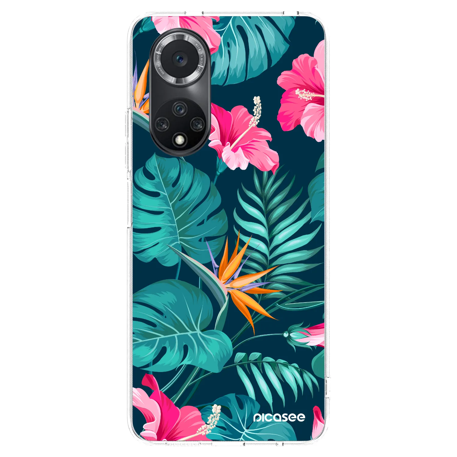 Picasee silikonowe przeźroczyste etui na Huawei Nova 9 SE - Pink Monstera