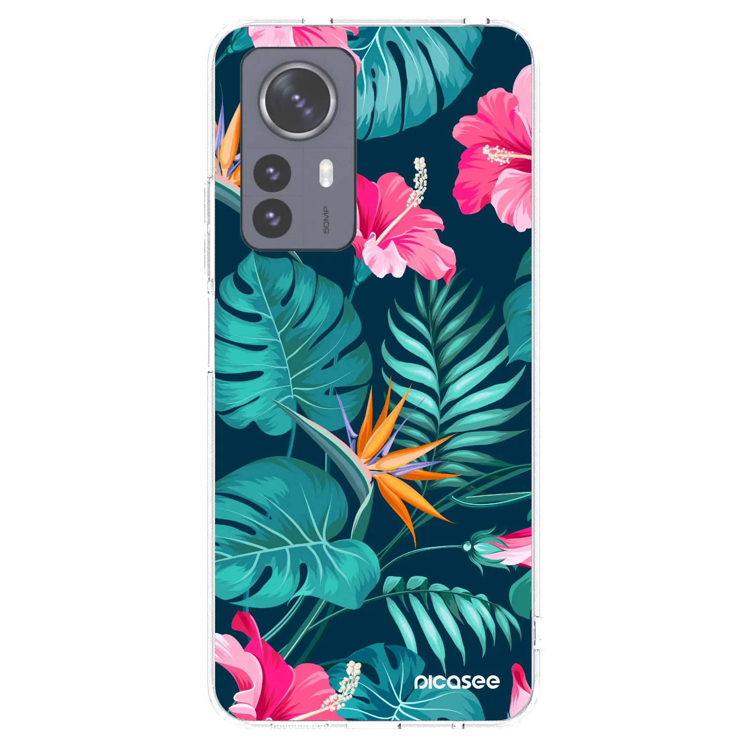 Picasee silikonowe przeźroczyste etui na Xiaomi 12 Pro - Pink Monstera