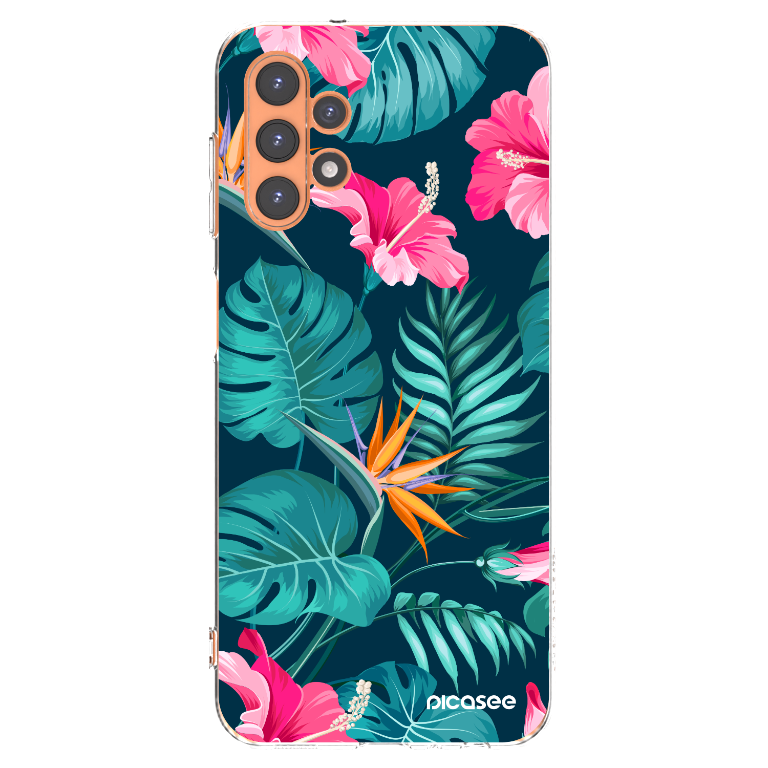 Picasee silikonowe przeźroczyste etui na Samsung Galaxy A13 4G A135 - Pink Monstera