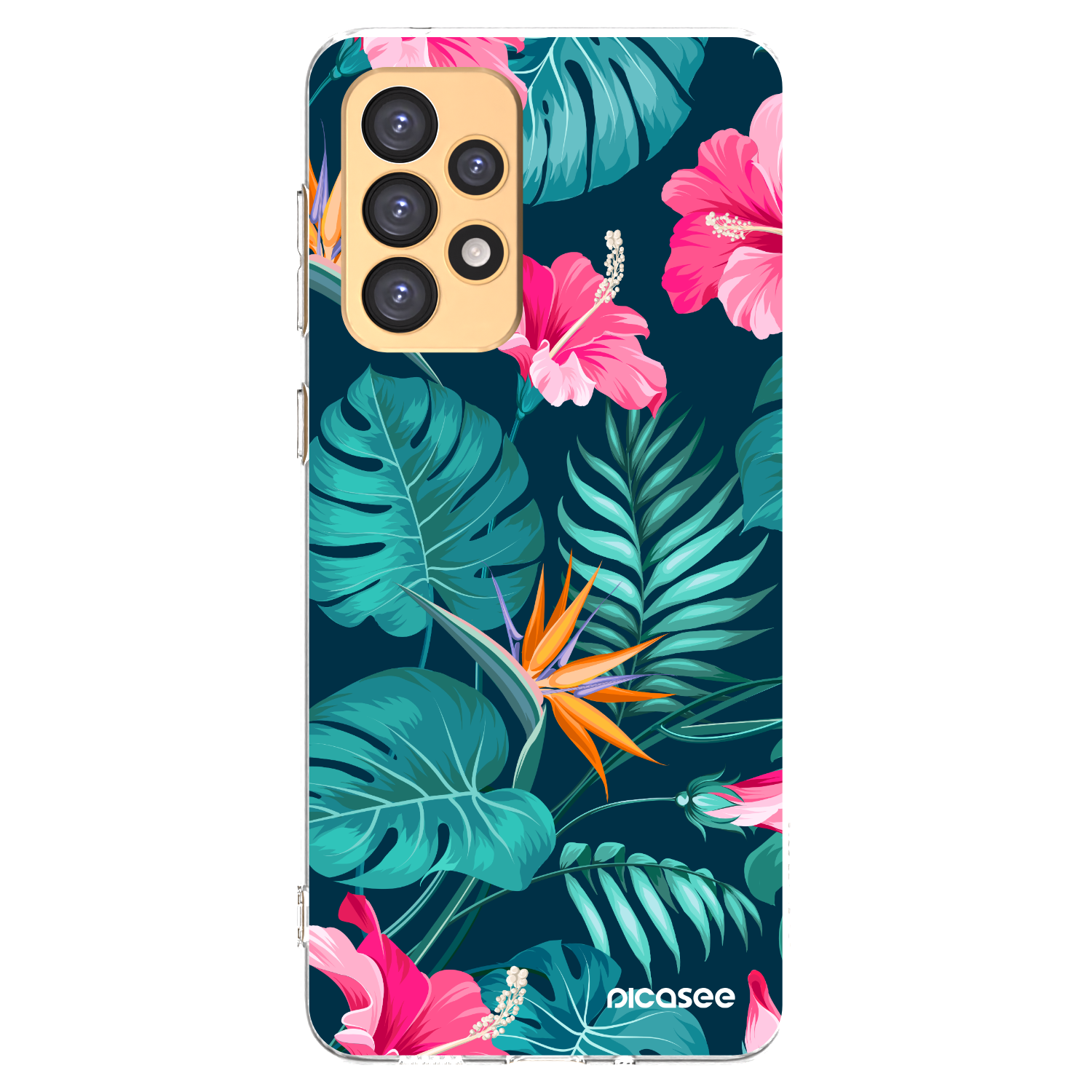 Picasee silikonowe przeźroczyste etui na Samsung Galaxy A33 5G A336 - Pink Monstera