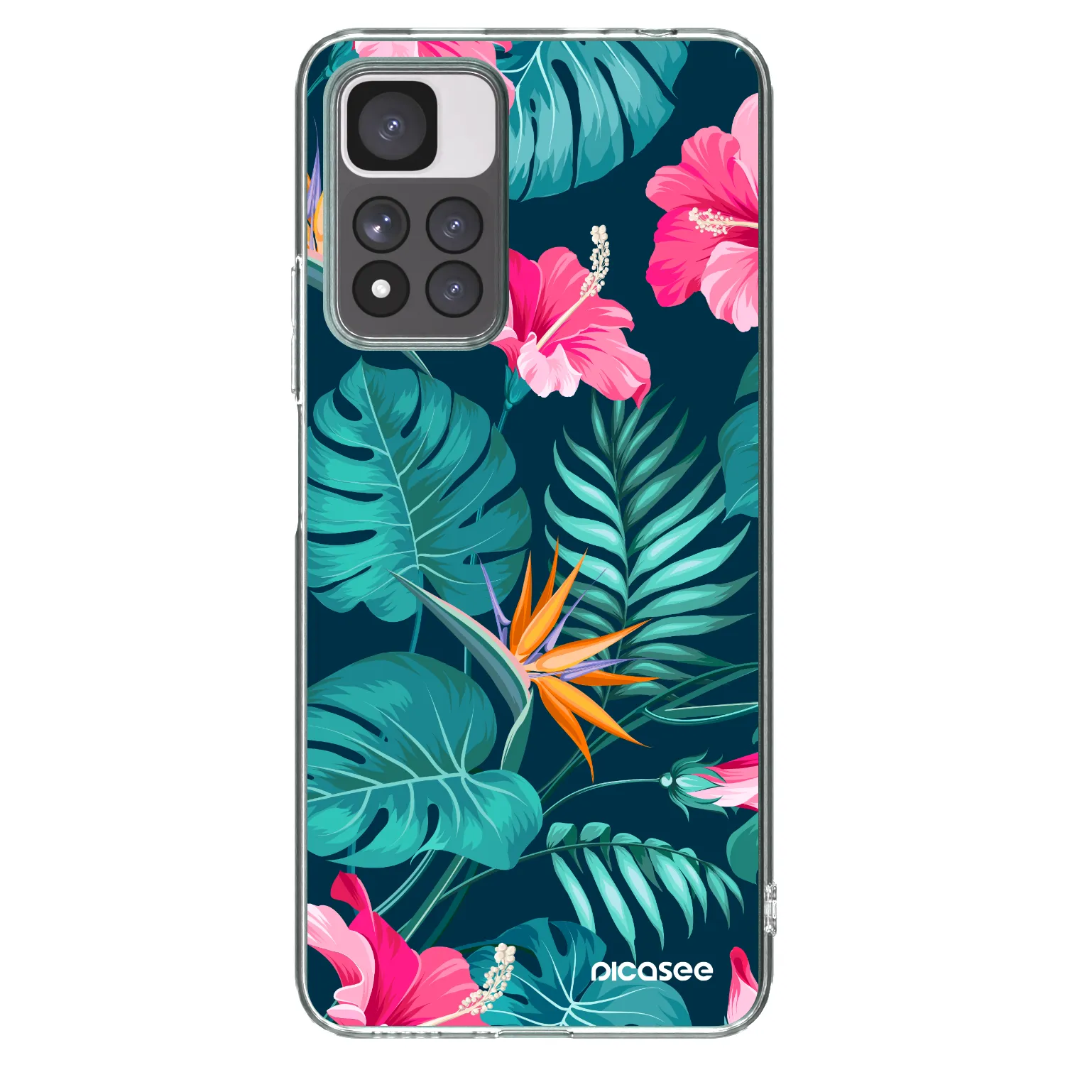 Picasee silikonowe przeźroczyste etui na Xiaomi Redmi Note 11 Pro+ 5G - Pink Monstera
