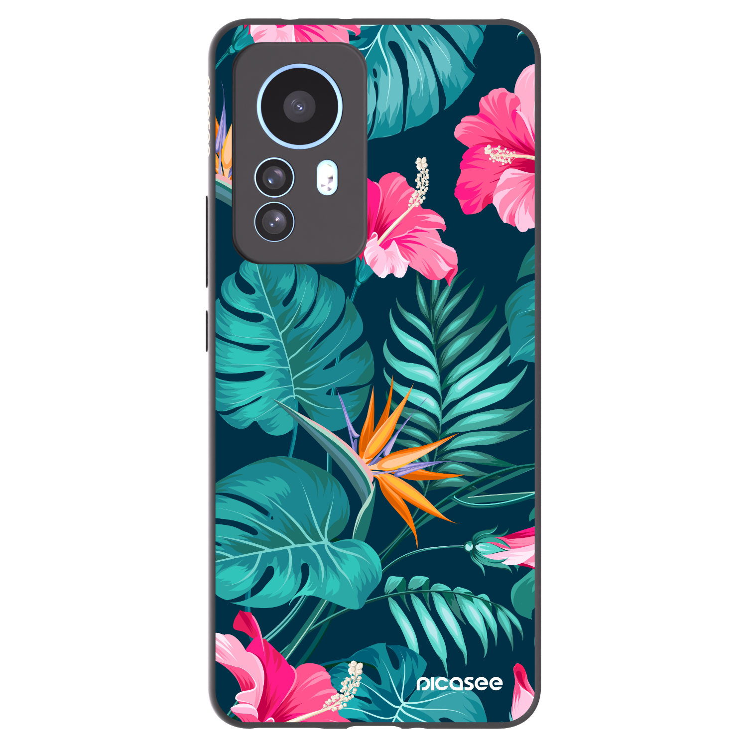 Picasee silikonowe czarne etui na Xiaomi 12T Pro - Pink Monstera