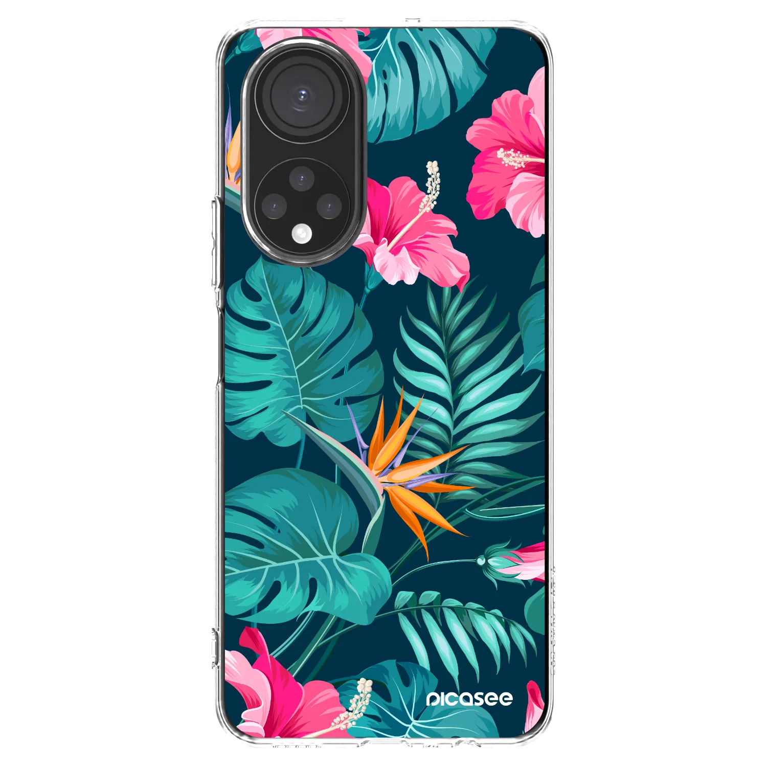 Picasee silikonowe przeźroczyste etui na Honor X7 - Pink Monstera