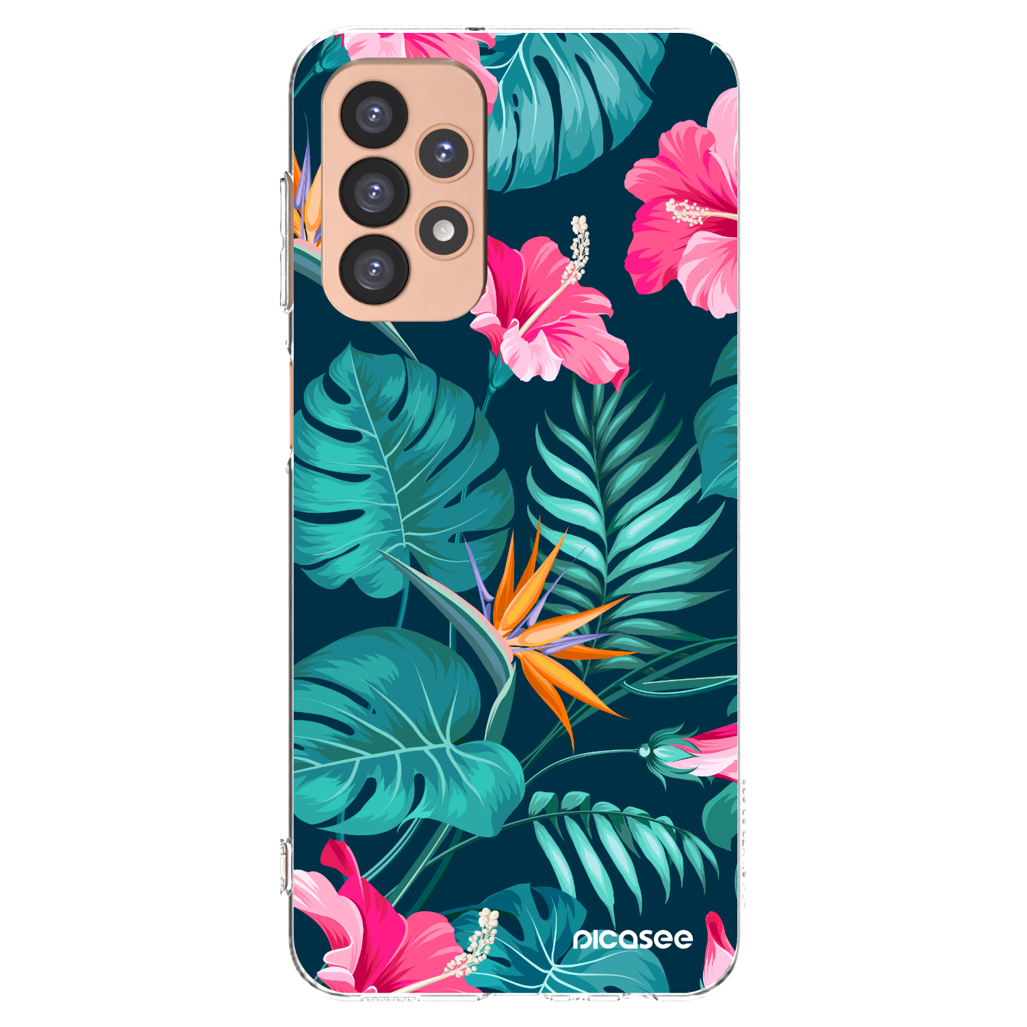 Picasee silikonowe przeźroczyste etui na Samsung Galaxy A23 A236B 5G - Pink Monstera