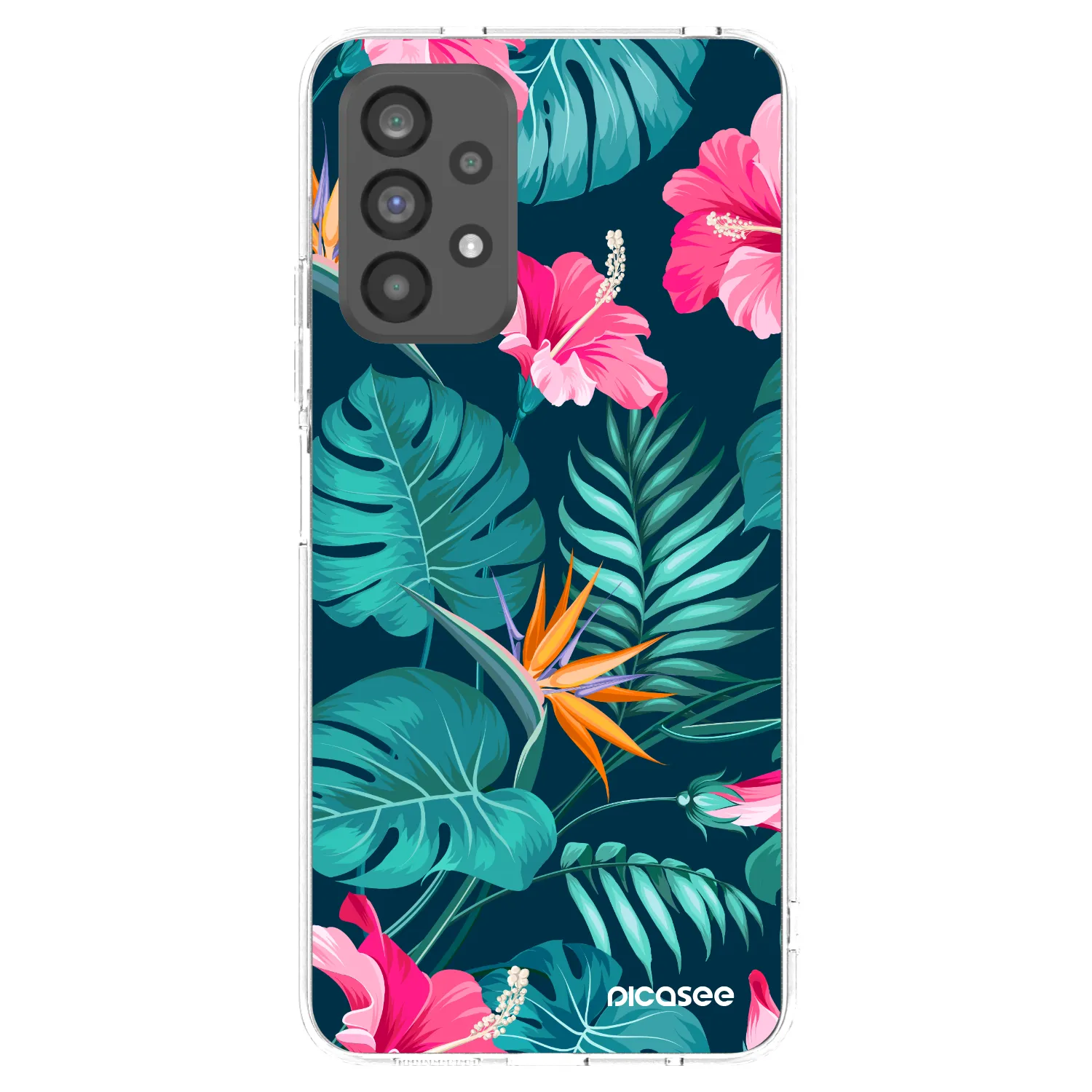 Picasee silikonowe przeźroczyste etui na Samsung Galaxy A73 5G - Pink Monstera