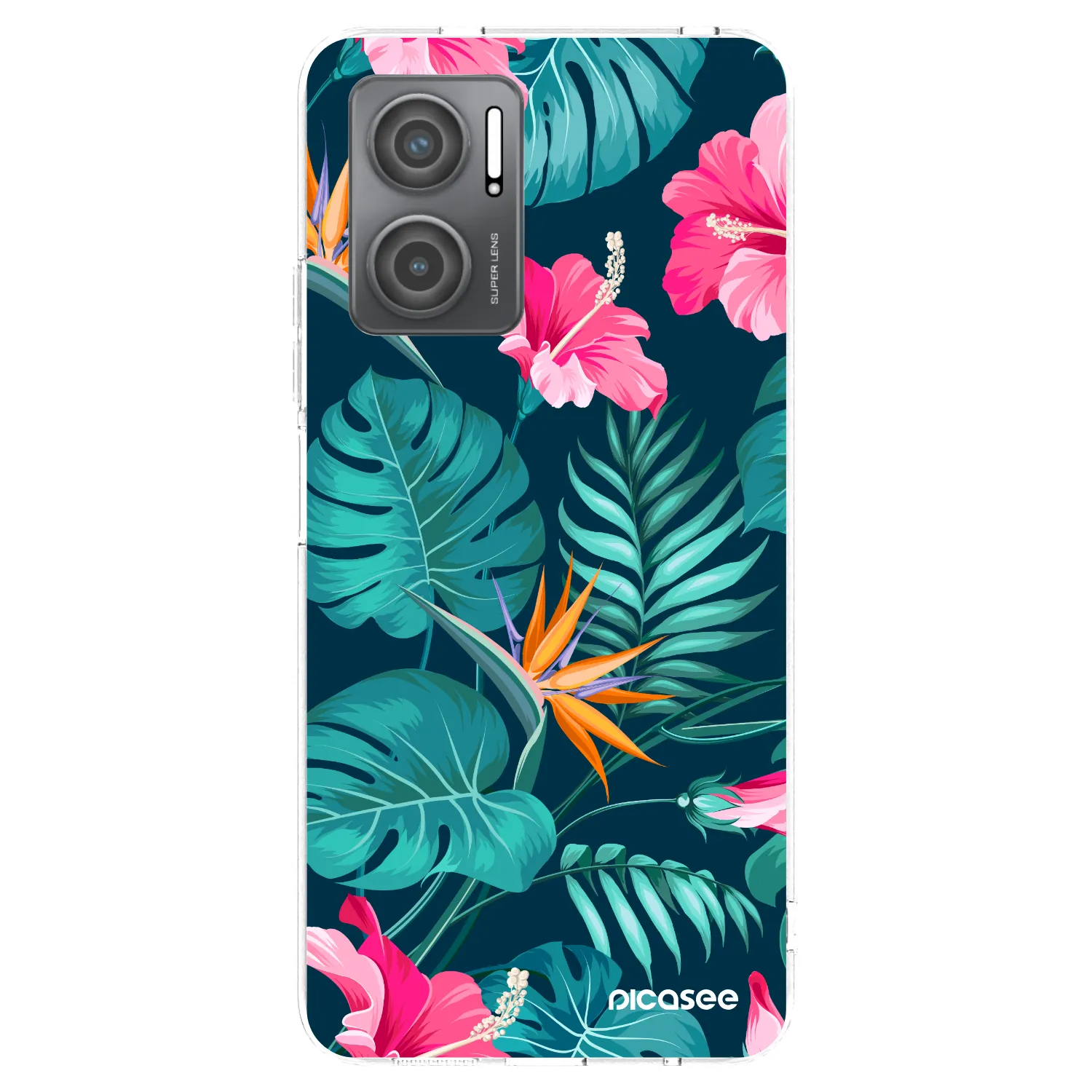 Picasee silikonowe przeźroczyste etui na Xiaomi Redmi 10 5G - Pink Monstera