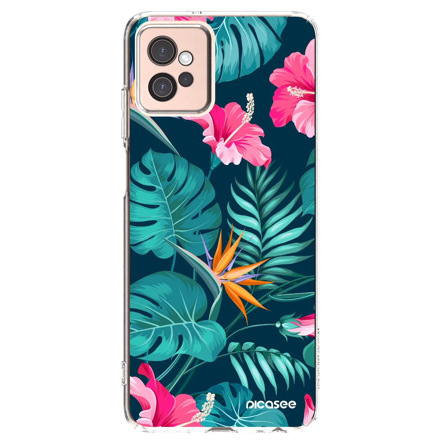 Picasee silikonowe przeźroczyste etui na Motorola Moto G32 - Pink Monstera