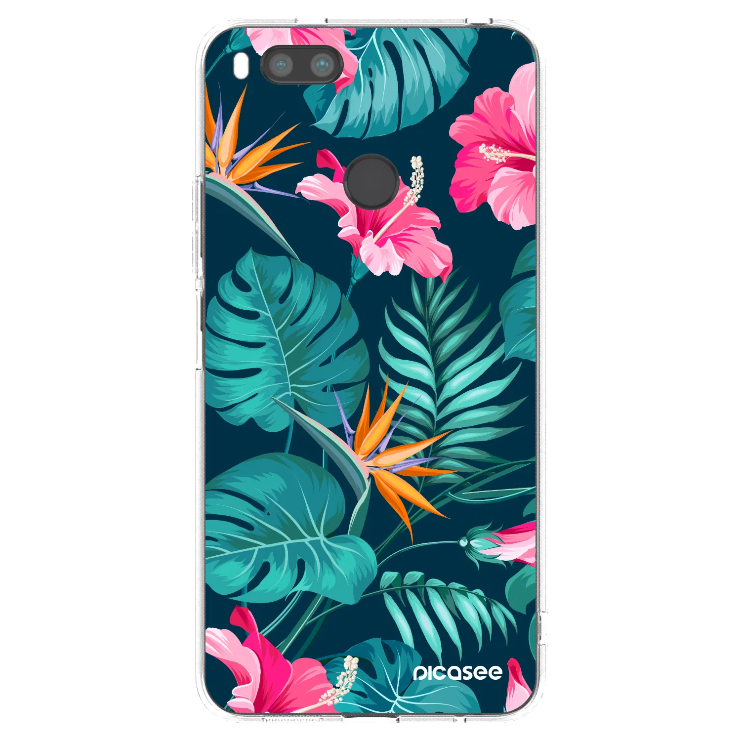 Picasee silikonowe przeźroczyste etui na Xiaomi Redmi A1 - Pink Monstera