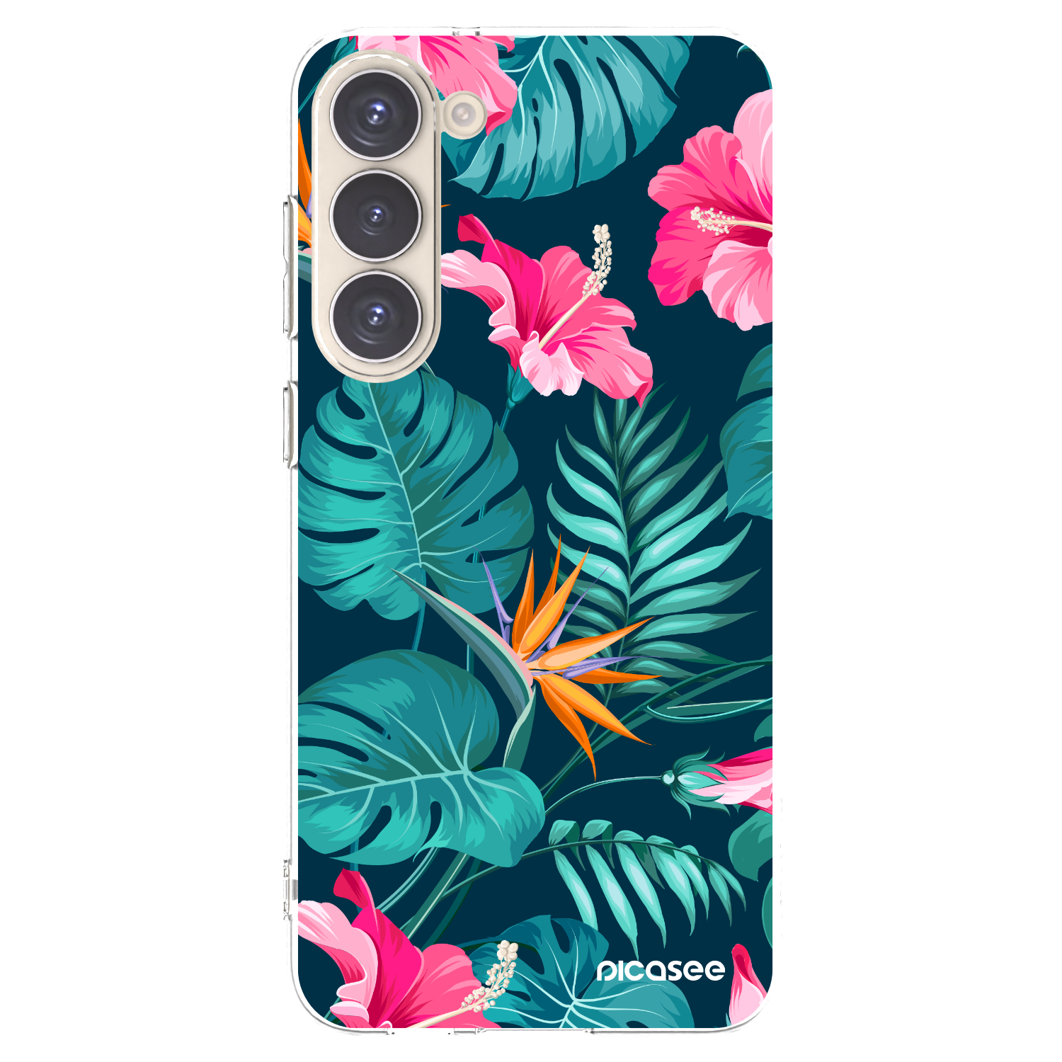 Picasee silikonowe przeźroczyste etui na Samsung Galaxy S23+ 5G - Pink Monstera