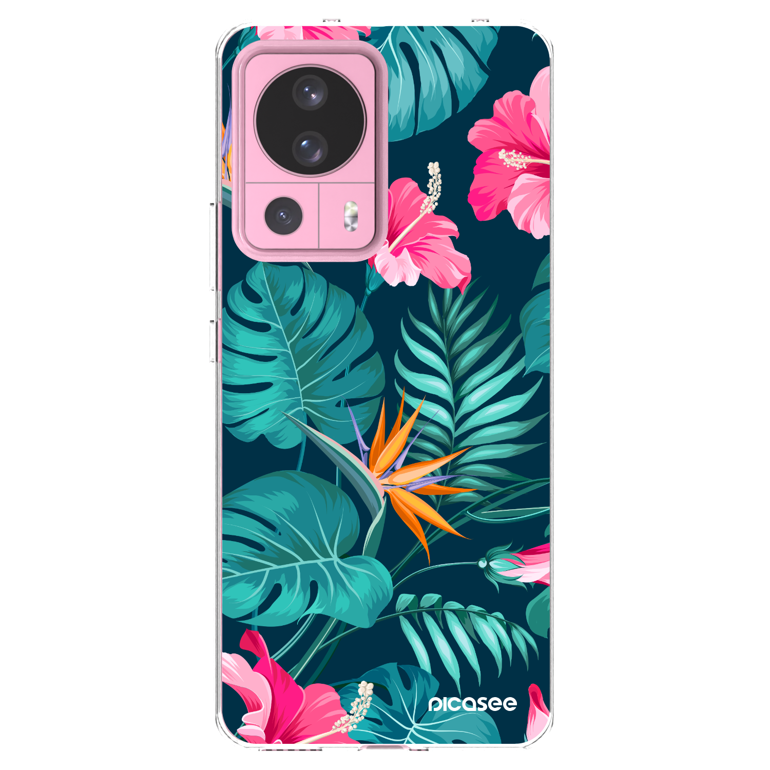 Picasee silikonowe przeźroczyste etui na Xiaomi 13 Lite - Pink Monstera
