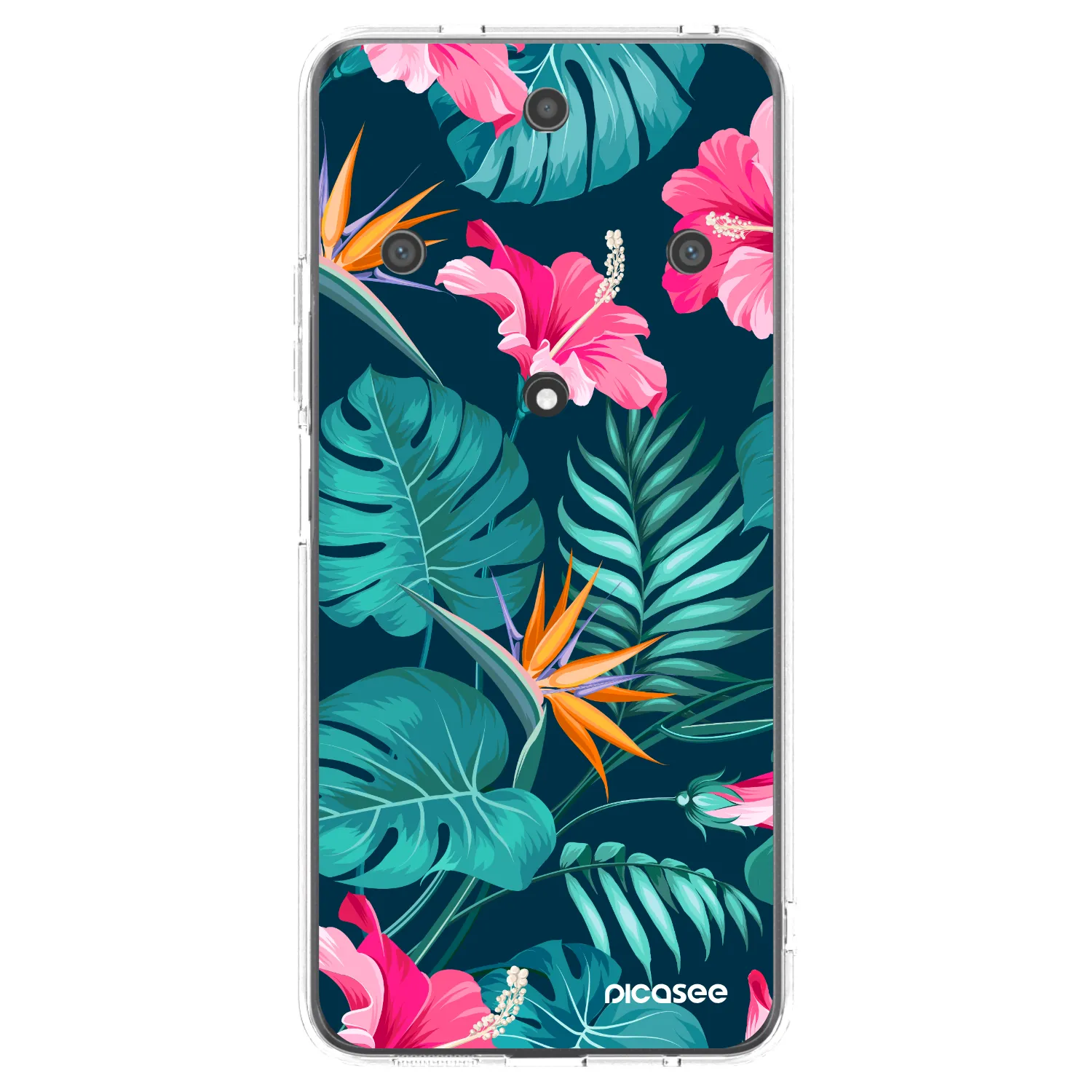 Picasee silikonowe przeźroczyste etui na Honor Magic5 Lite 5G - Pink Monstera