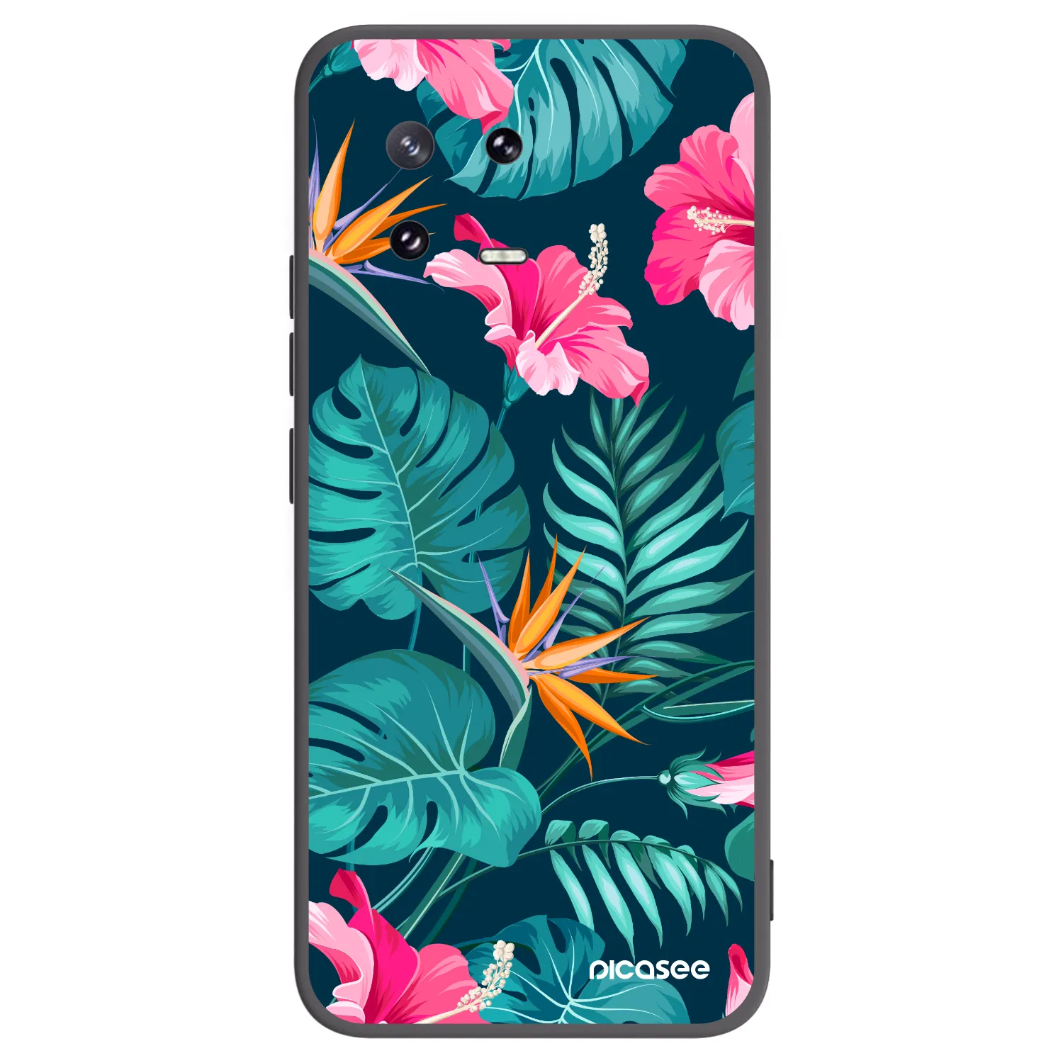 Picasee silikonowe czarne etui na Xiaomi 13 Pro - Pink Monstera