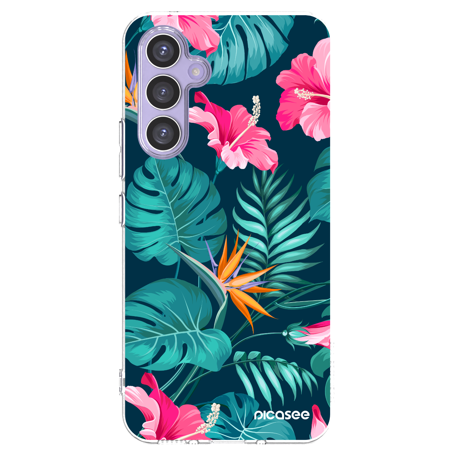 Picasee silikonowe przeźroczyste etui na Samsung Galaxy A54 5G A546B - Pink Monstera