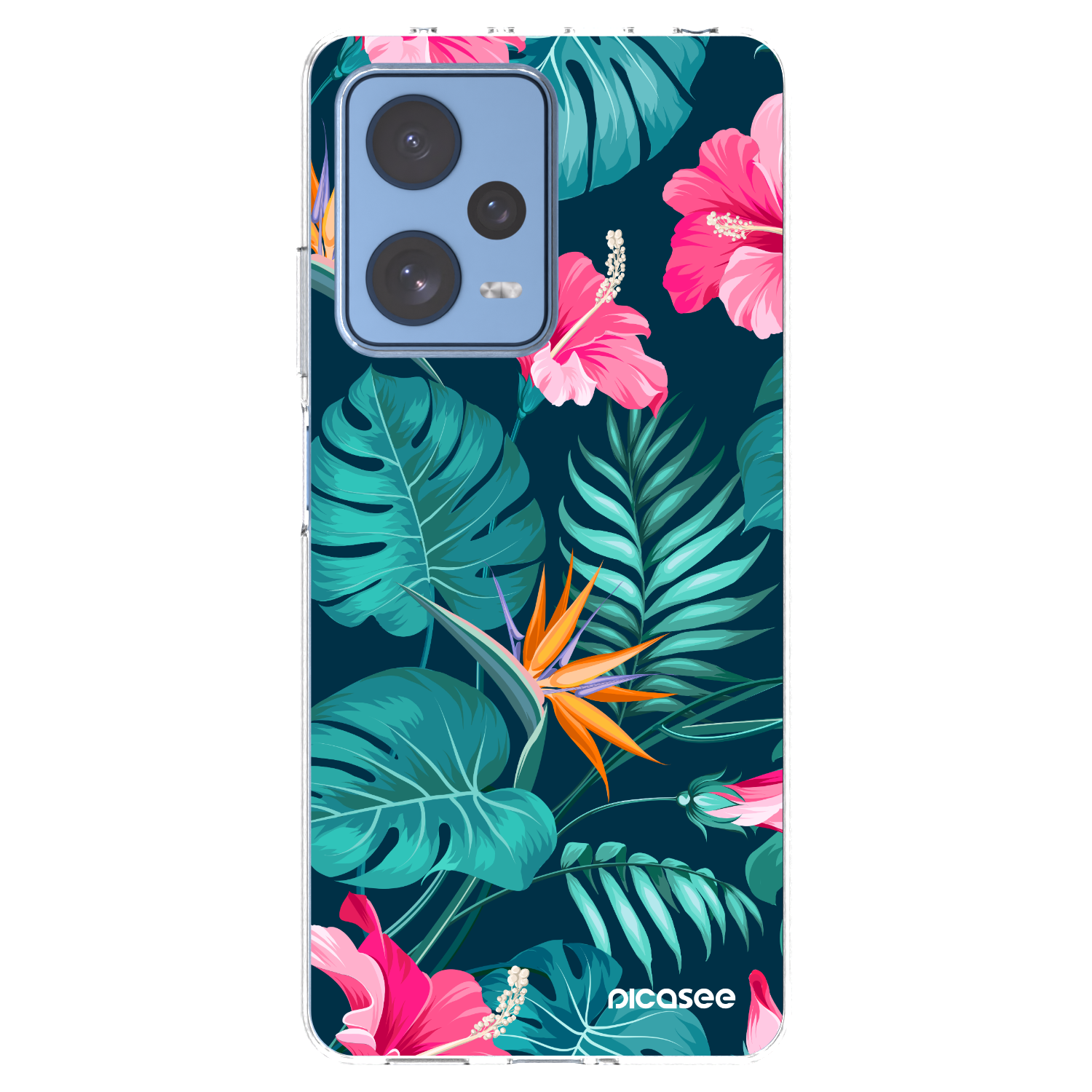 Picasee silikonowe przeźroczyste etui na Xiaomi Redmi Note 12 Pro 5G - Pink Monstera
