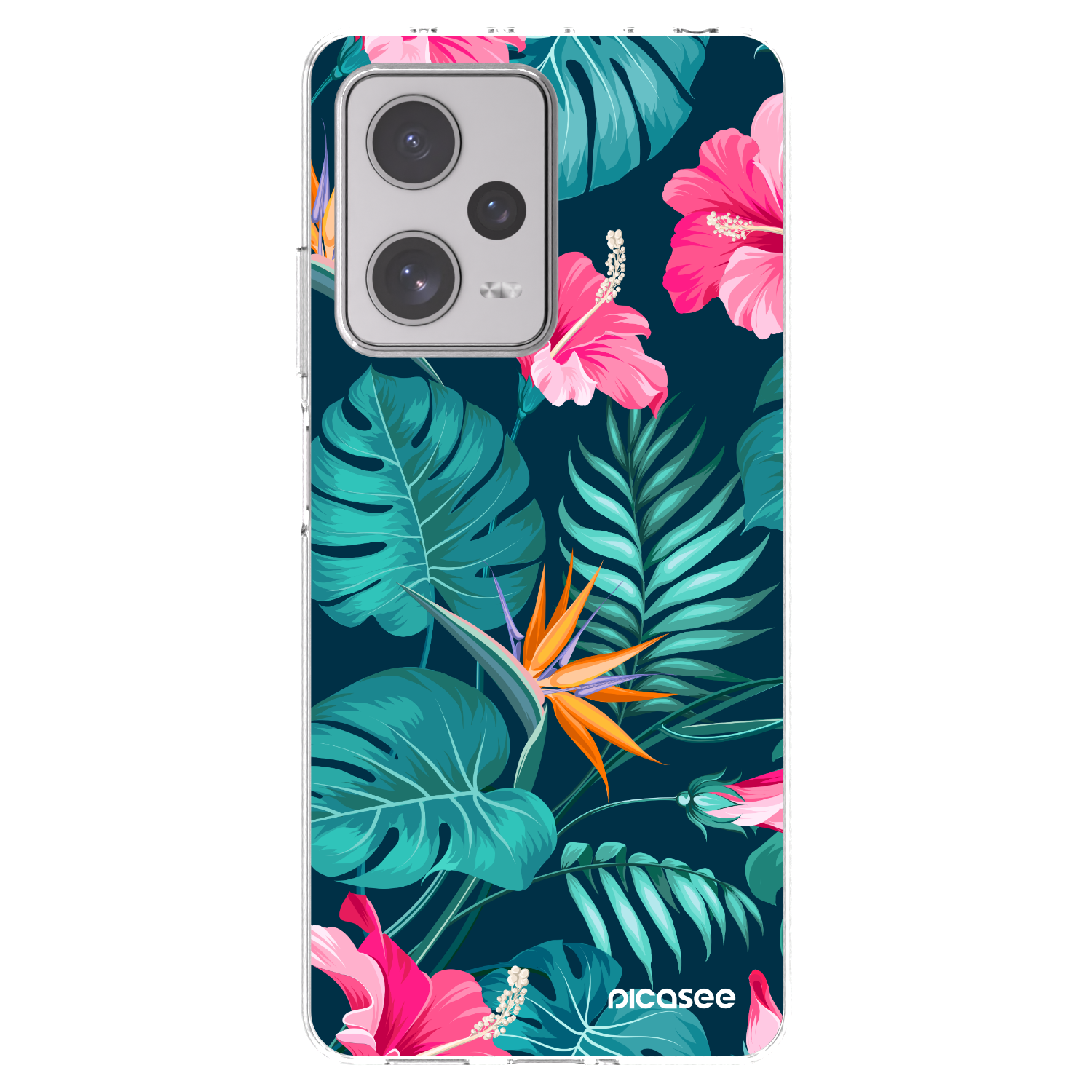 Picasee silikonowe przeźroczyste etui na Xiaomi Redmi Note 12 Pro+ 5G - Pink Monstera