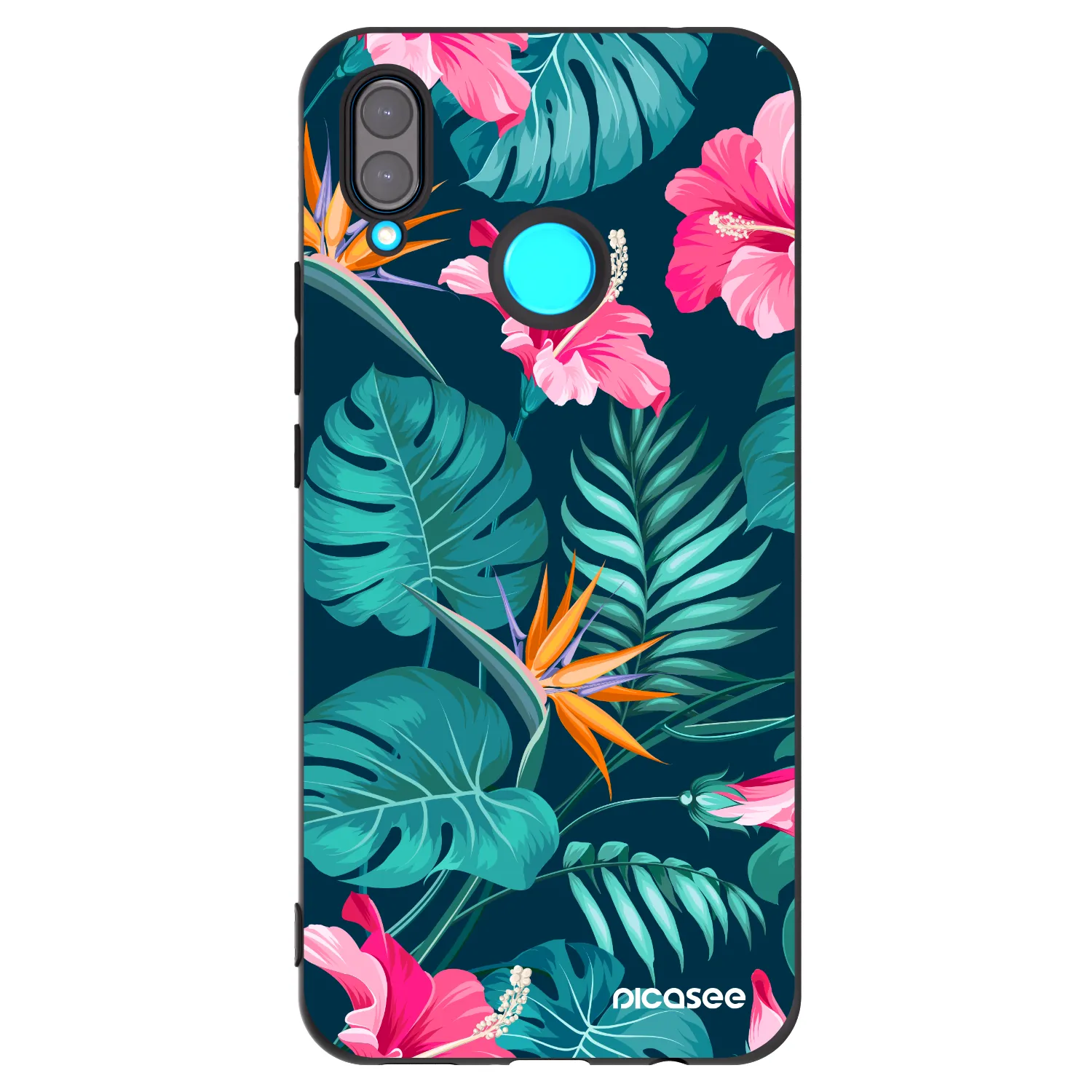 Picasee silikonowe czarne etui na Huawei Nova 3i - Pink Monstera