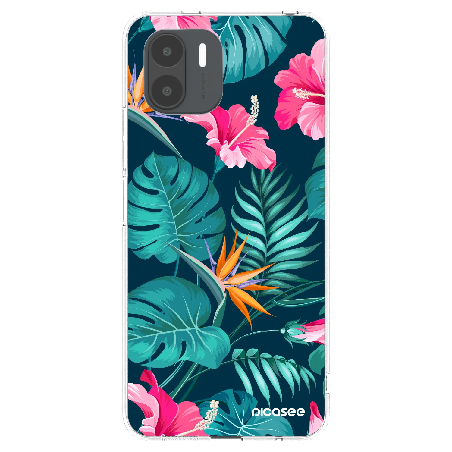 Picasee silikonowe przeźroczyste etui na Xiaomi Redmi A2 - Pink Monstera