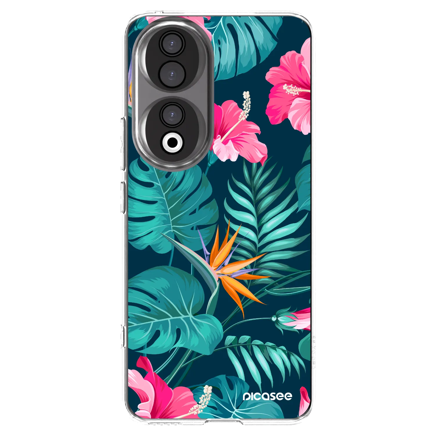 Picasee silikonowe przeźroczyste etui na Honor 90 5G - Pink Monstera