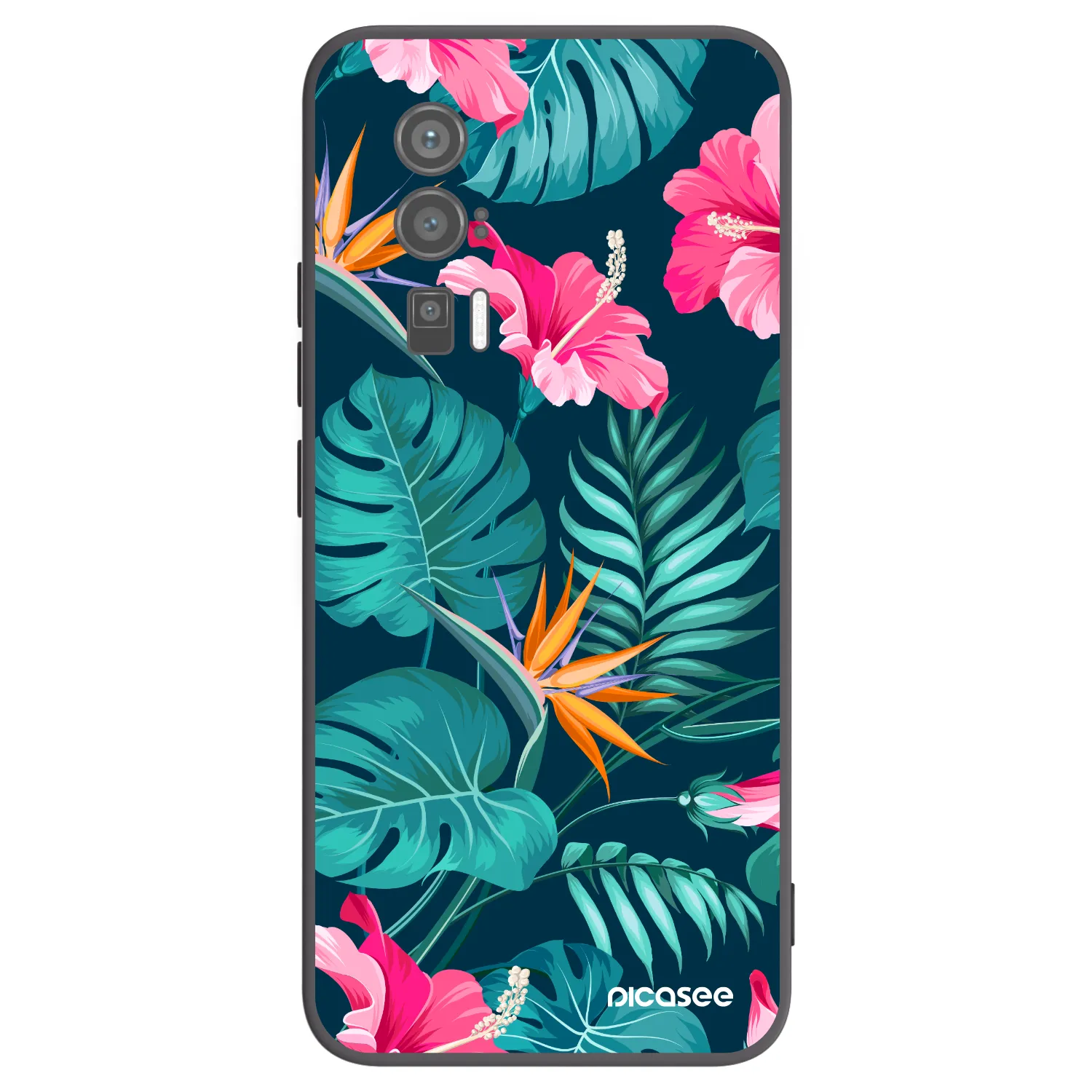 Picasee silikonowe czarne etui na Xiaomi Poco F5 Pro 5G - Pink Monstera