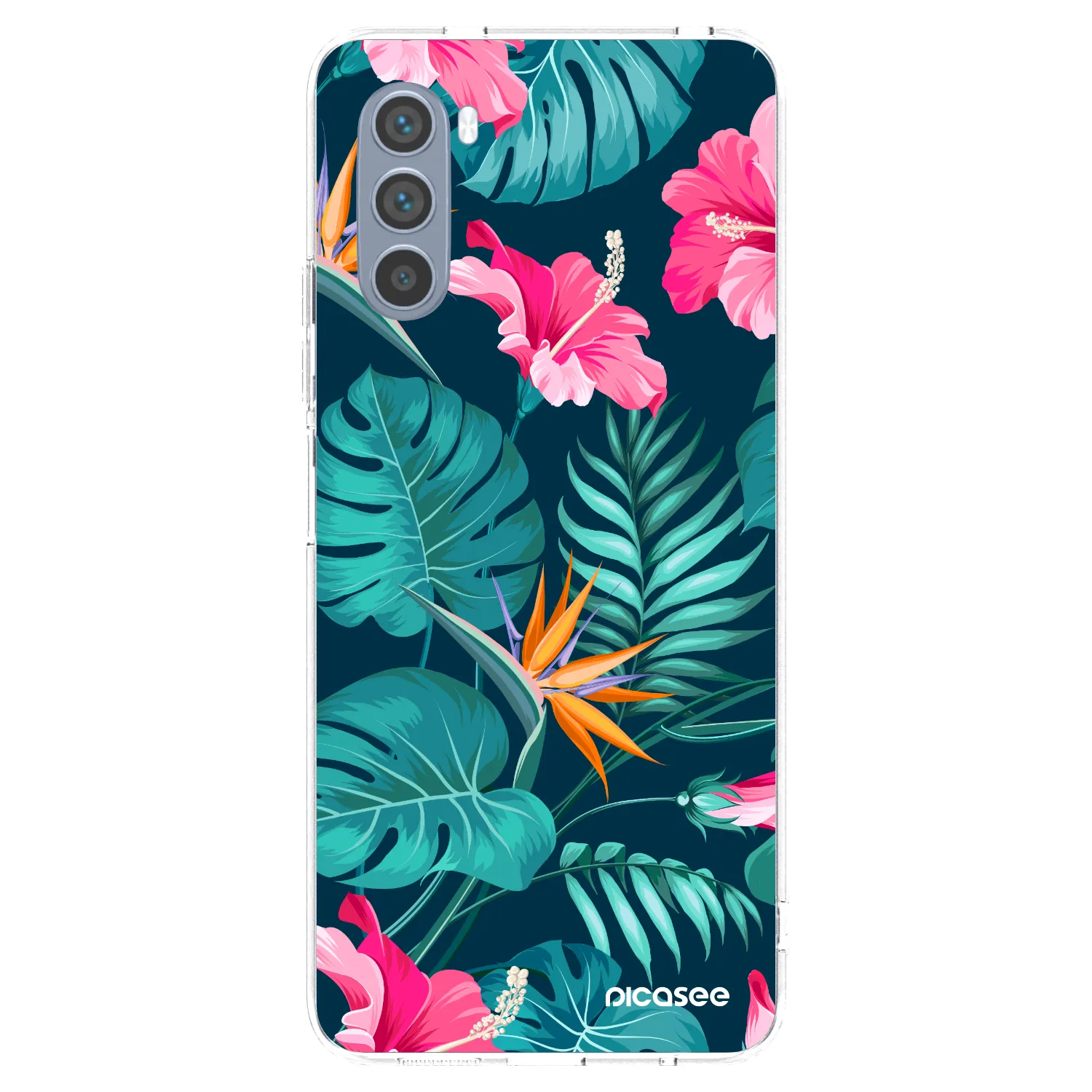 Picasee silikonowe przeźroczyste etui na Motorola Moto G62 - Pink Monstera