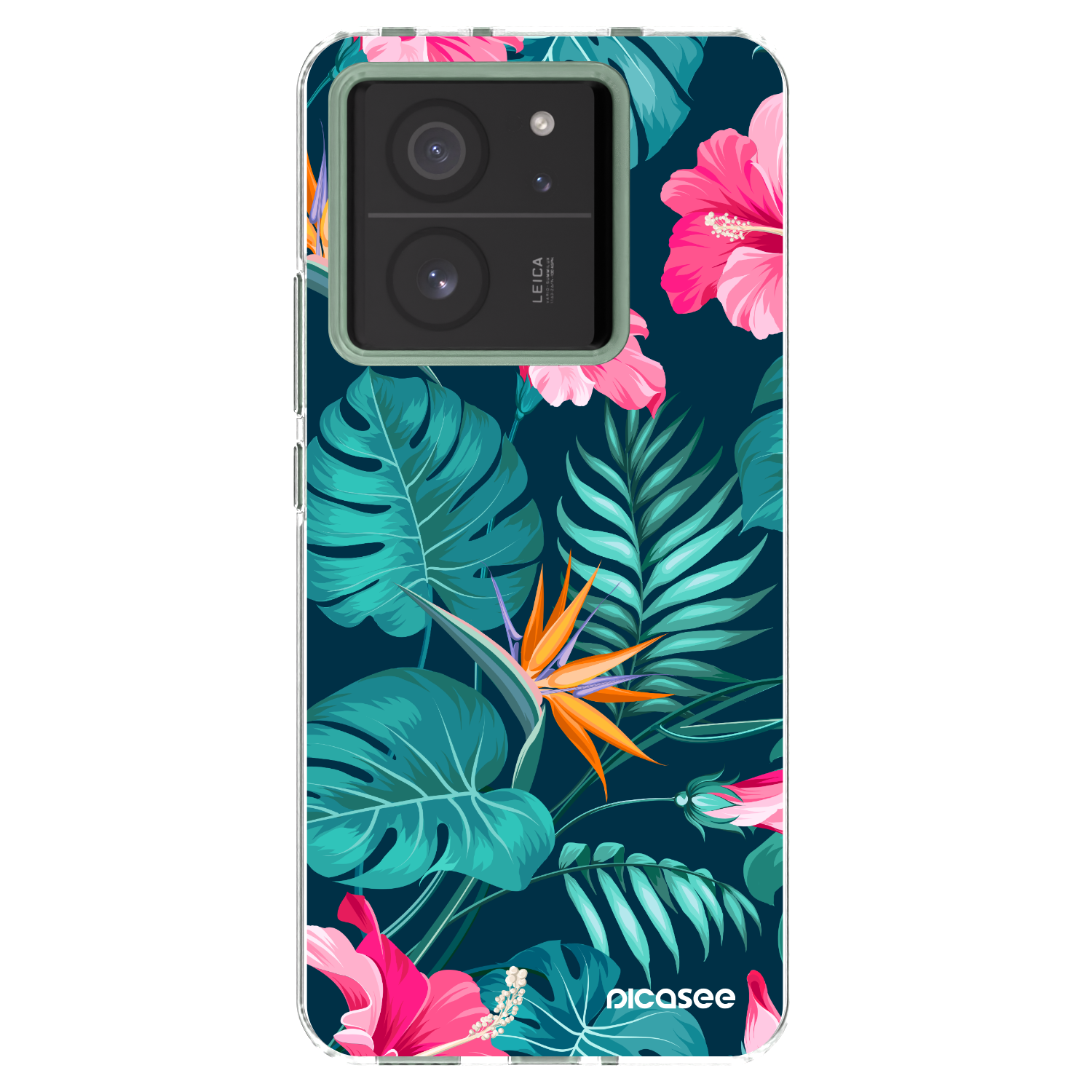 Picasee silikonowe przeźroczyste etui na Xiaomi 13T Pro - Pink Monstera