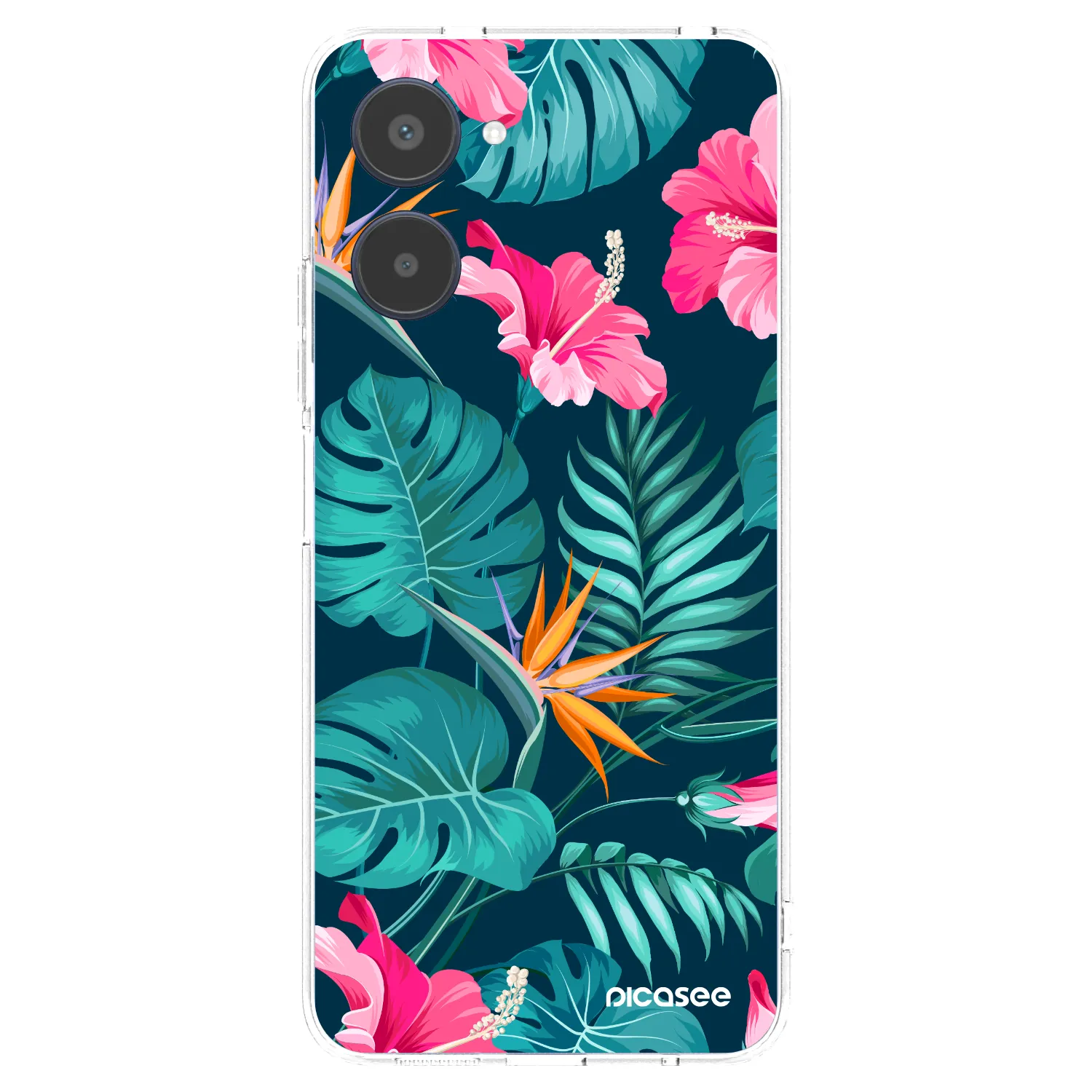 Picasee silikonowe przeźroczyste etui na Realme 10 4G - Pink Monstera