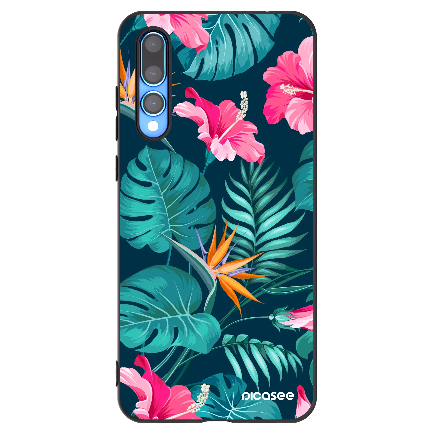 Picasee silikonowe czarne etui na Huawei P20 Pro - Pink Monstera