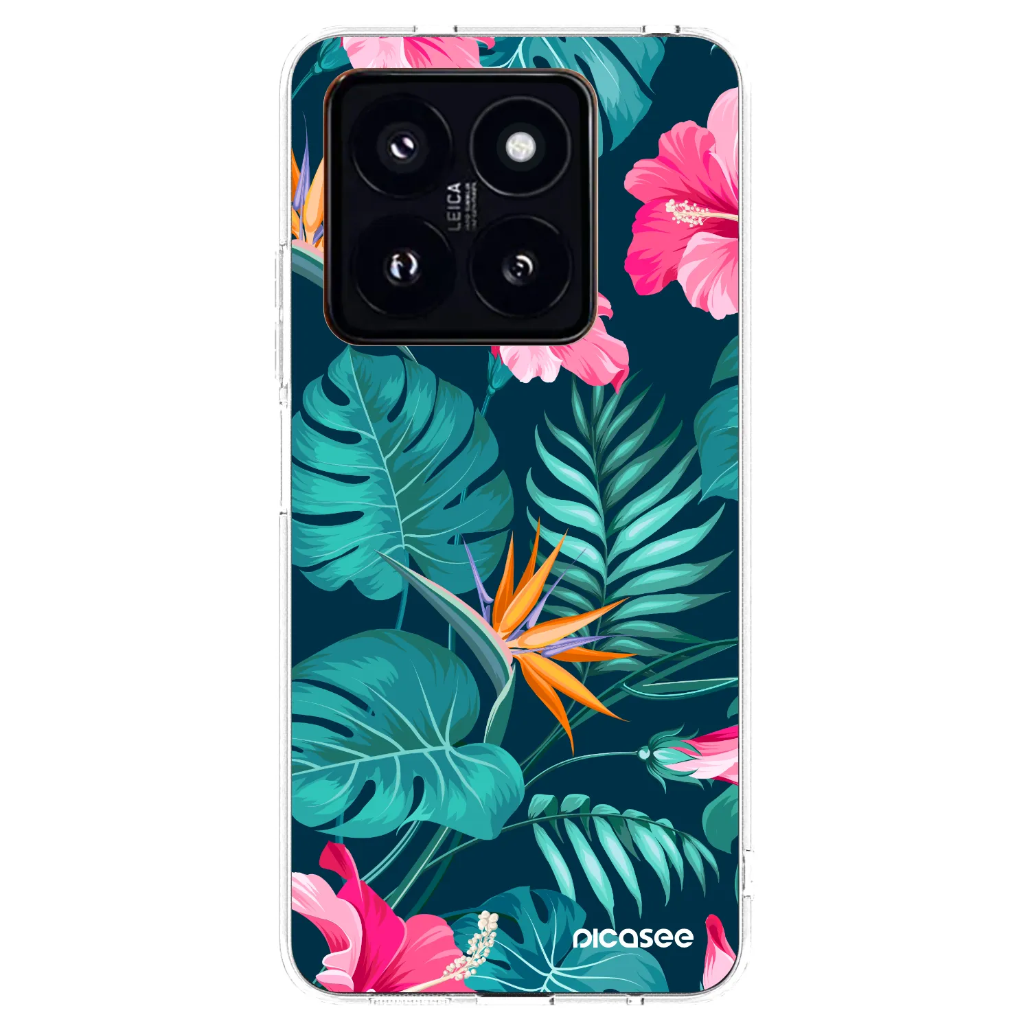 Picasee silikonowe przeźroczyste etui na Xiaomi 14 Pro - Pink Monstera