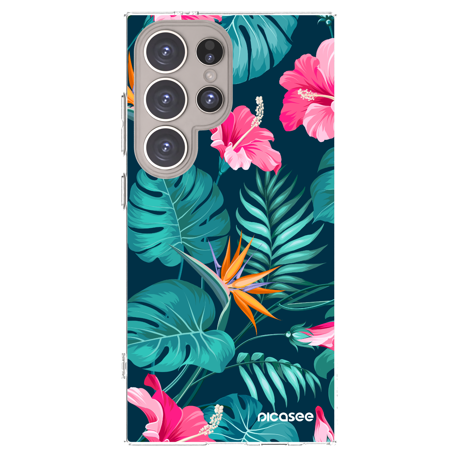 Picasee silikonowe przeźroczyste etui na Samsung Galaxy S24 Ultra S928B 5G - Pink Monstera
