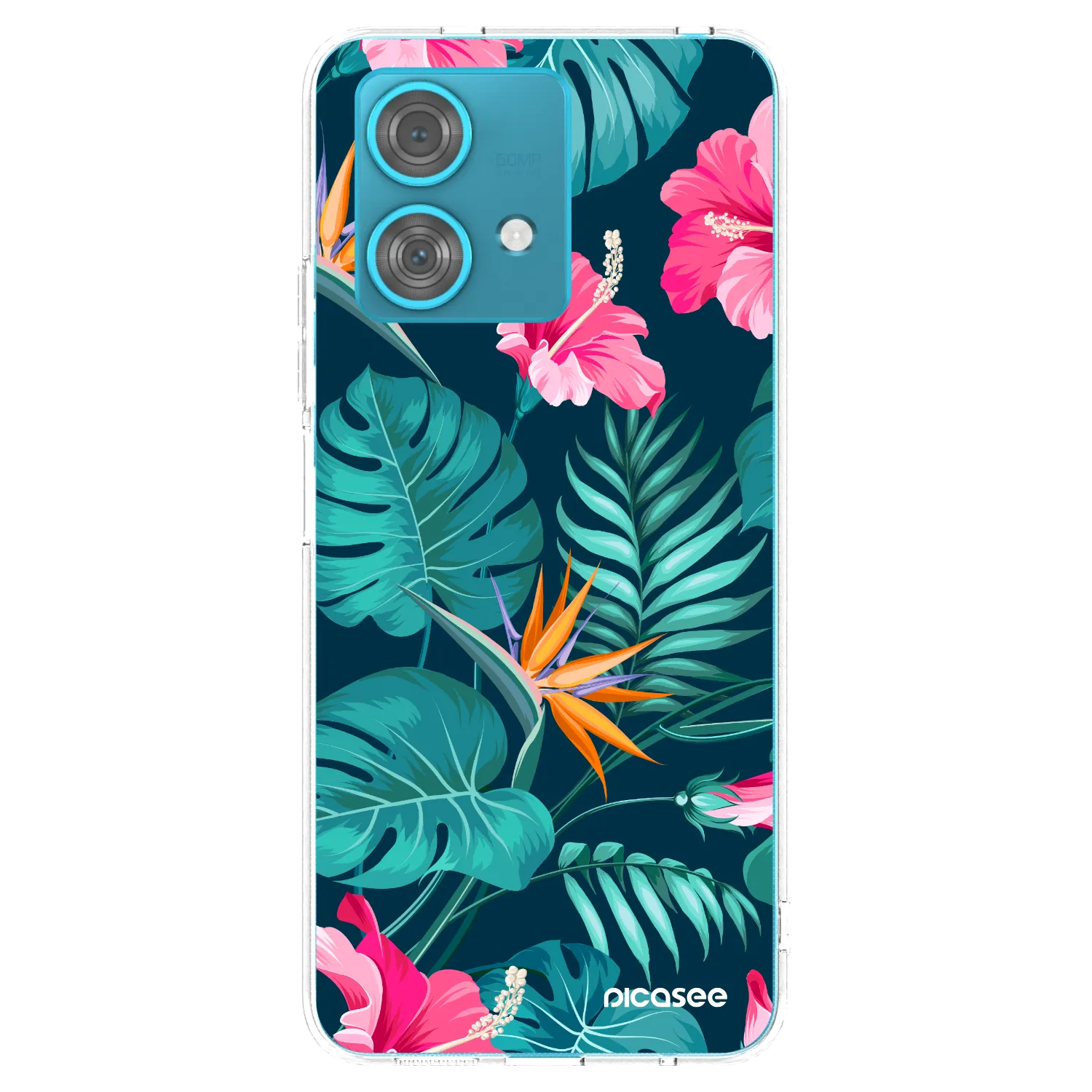 Picasee silikonowe przeźroczyste etui na Motorola Edge 40 Neo - Pink Monstera