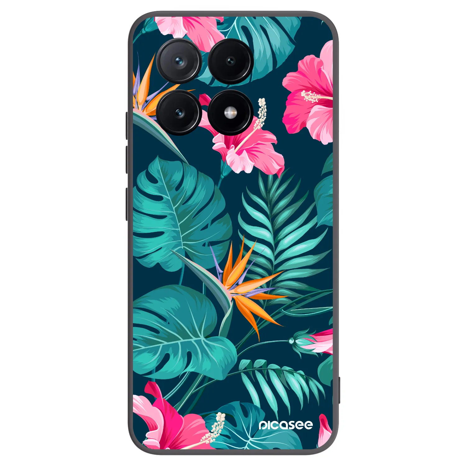 Picasee silikonowe czarne etui na Xiaomi Poco X6 Pro - Pink Monstera