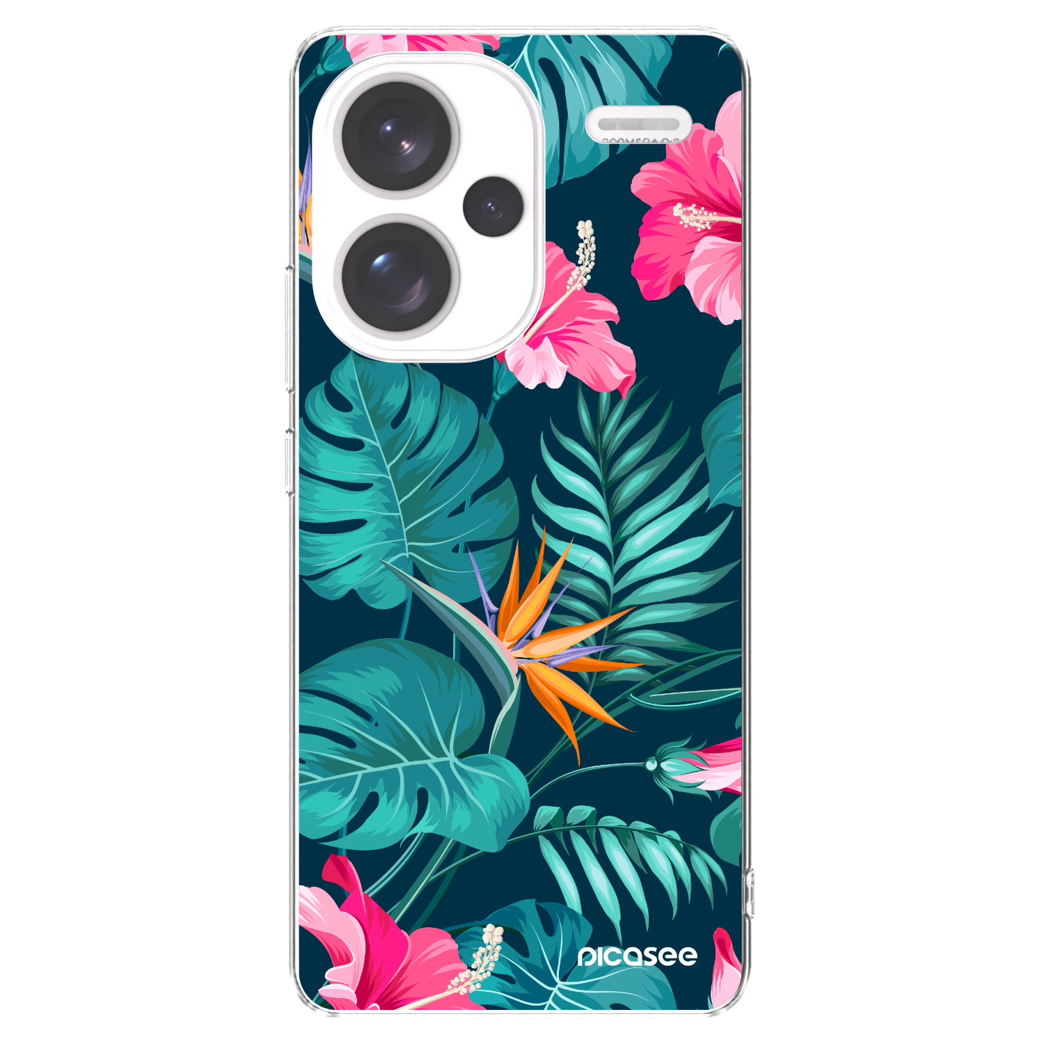 Picasee silikonowe przeźroczyste etui na Xiaomi Redmi Note 13 Pro+ 5G - Pink Monstera