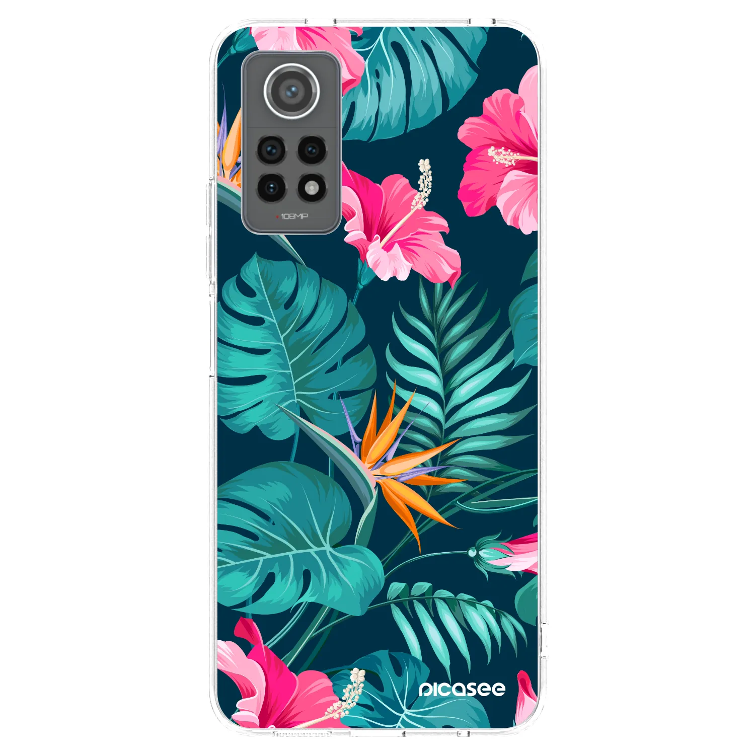 Picasee silikonowe przeźroczyste etui na Xiaomi Redmi Note 12 Pro 4G - Pink Monstera
