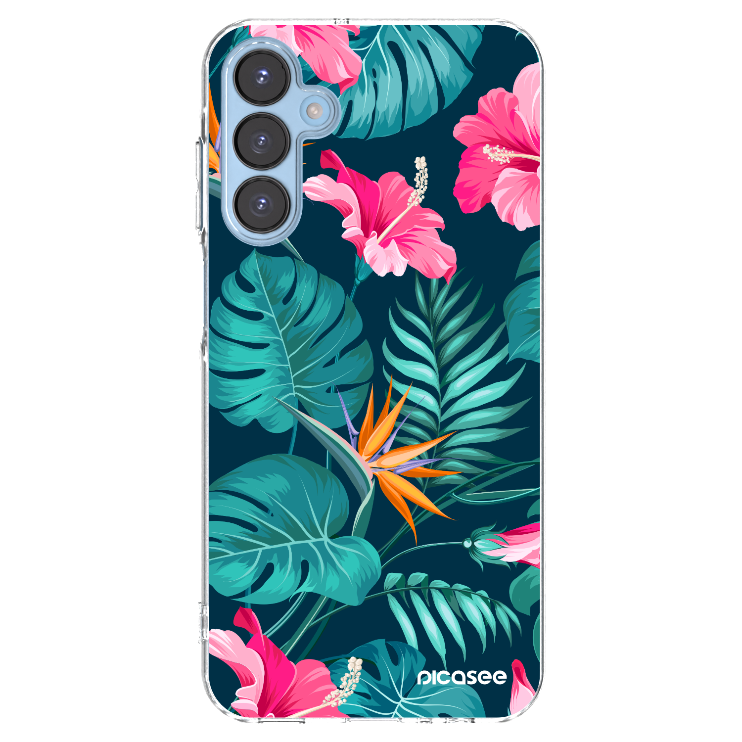 Picasee silikonowe przeźroczyste etui na Samsung Galaxy A15 A156B 5G - Pink Monstera