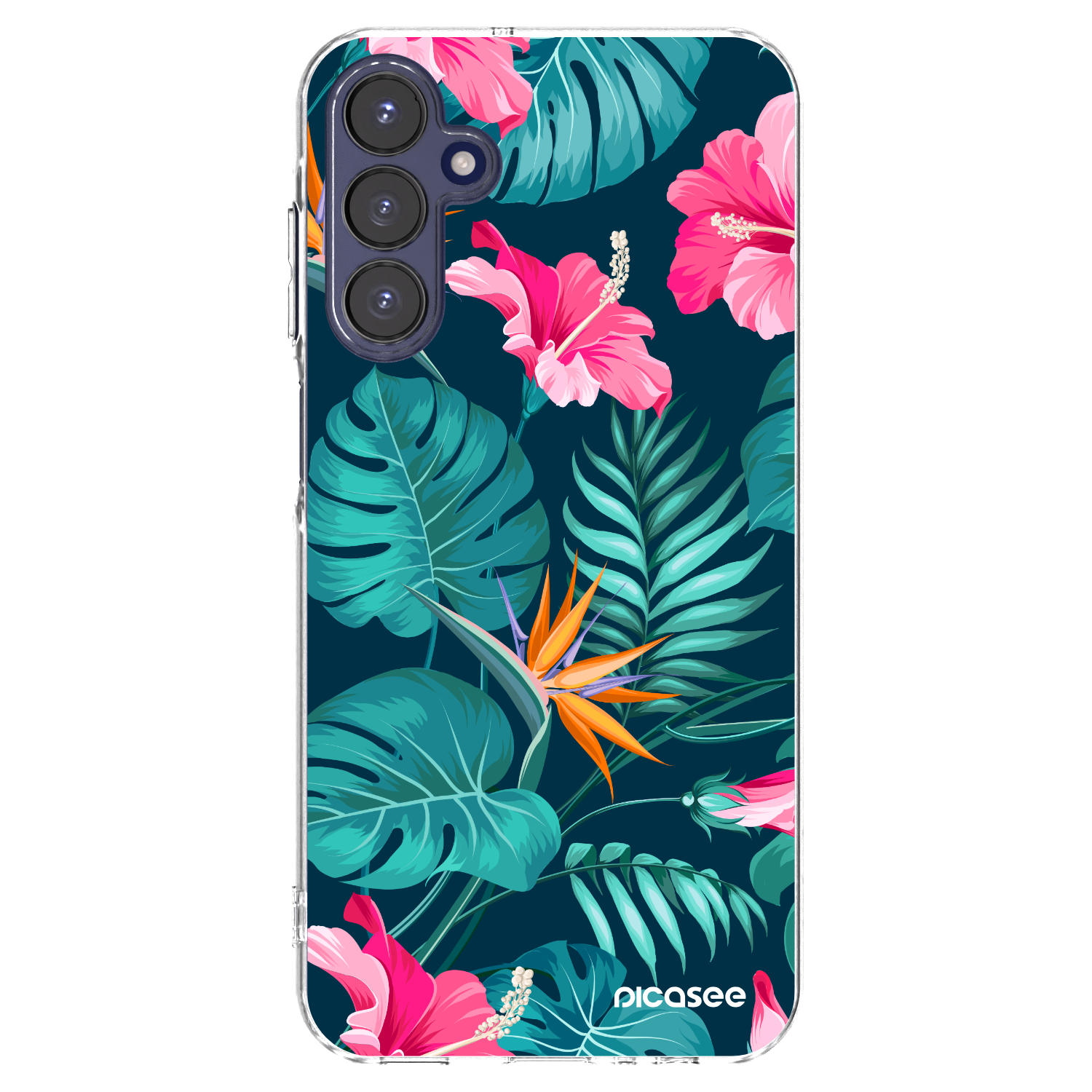Picasee silikonowe przeźroczyste etui na Samsung Galaxy A15 A155F 4G - Pink Monstera