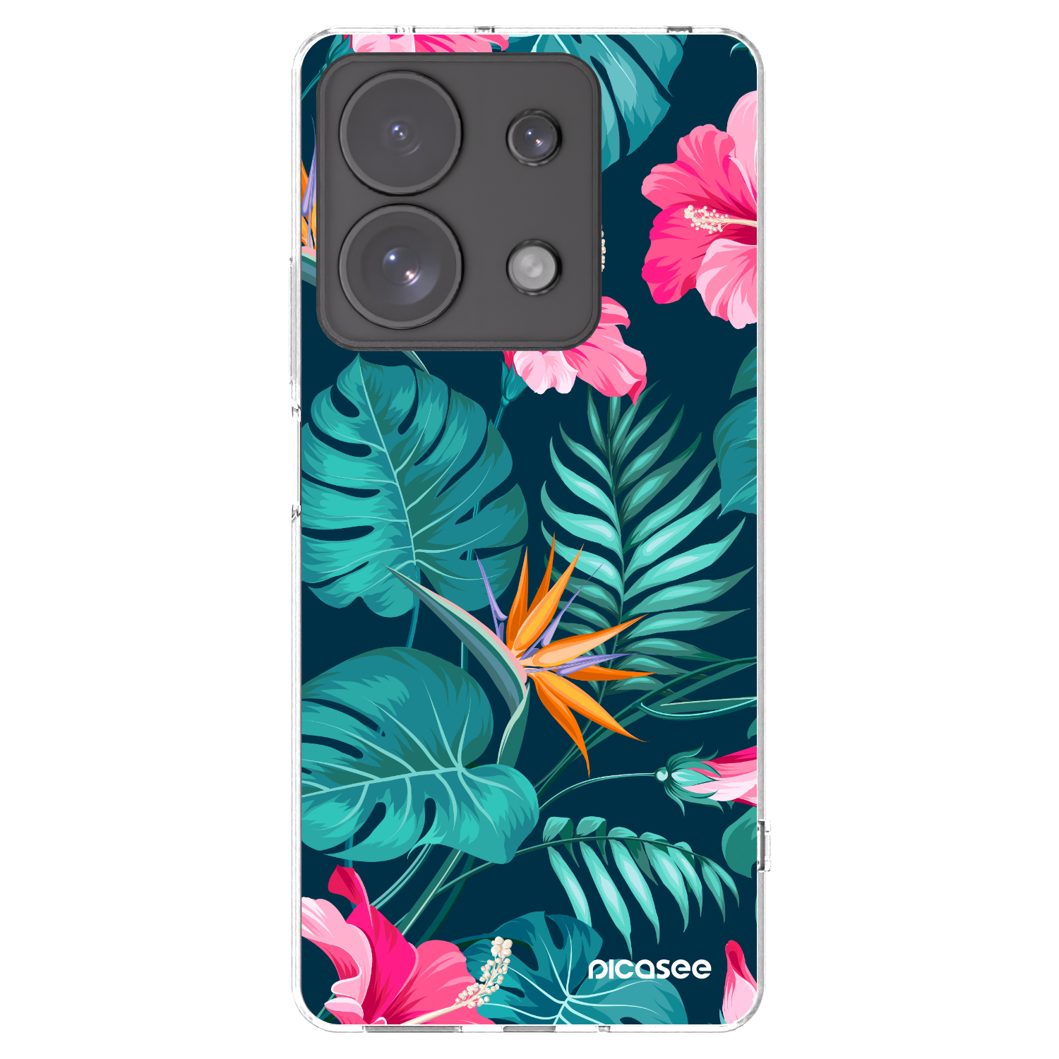 Picasee silikonowe przeźroczyste etui na Xiaomi Redmi Note 13 Pro 4G - Pink Monstera