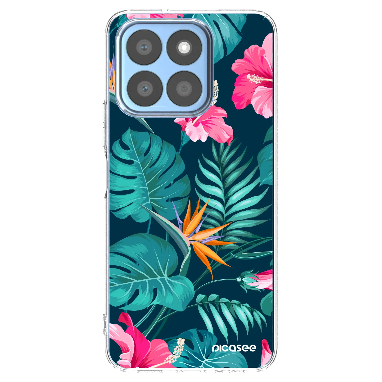 Picasee silikonowe przeźroczyste etui na Honor X8b - Pink Monstera