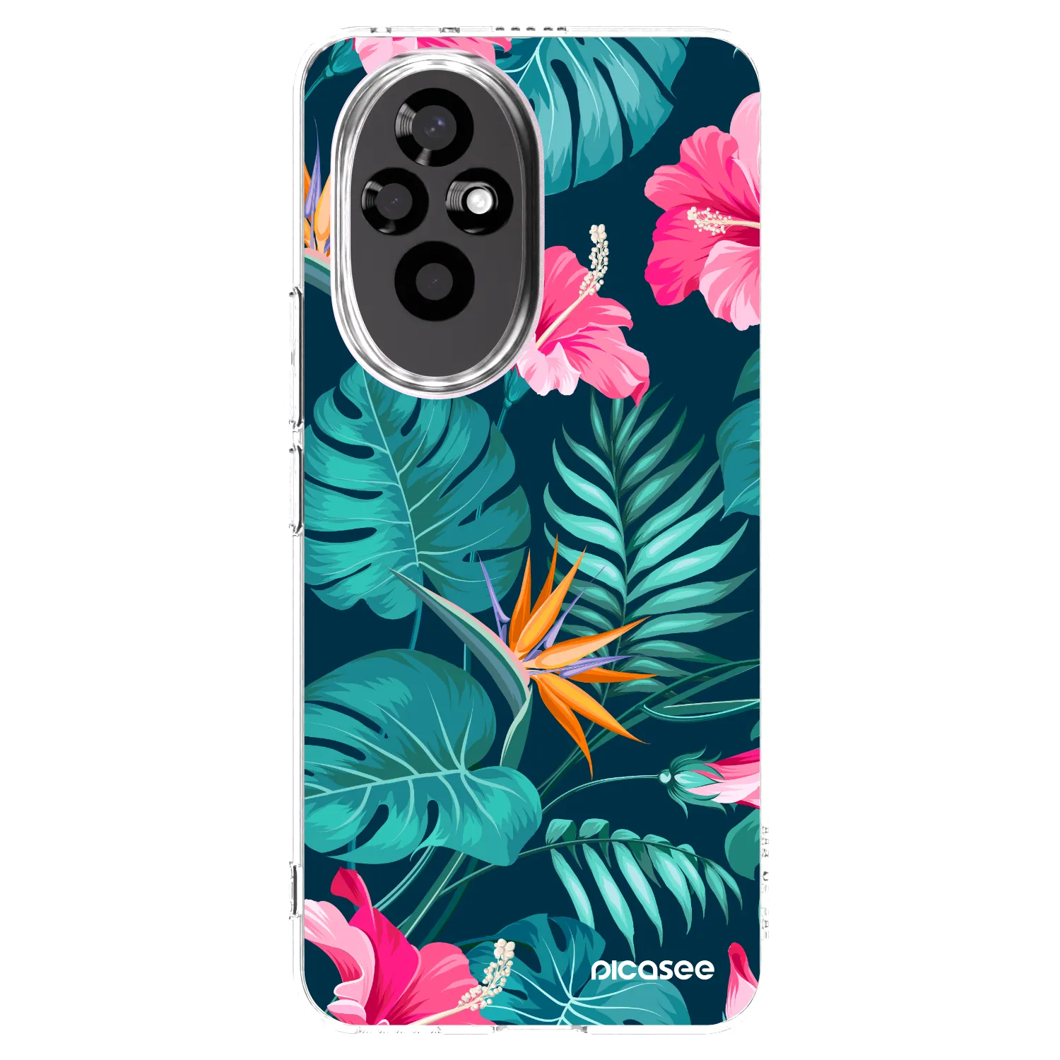 Picasee silikonowe przeźroczyste etui na Honor 200 5G - Pink Monstera