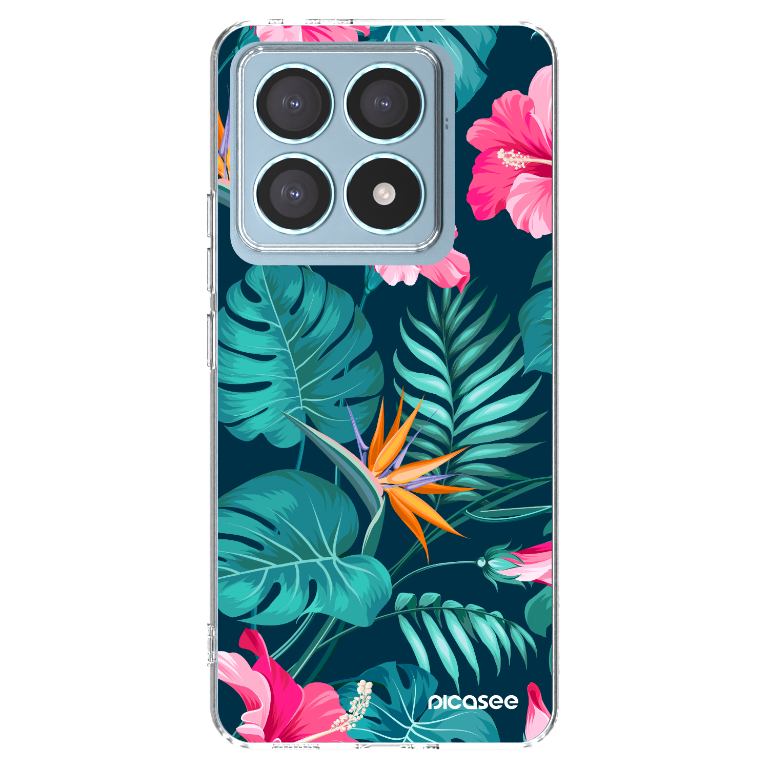 Picasee silikonowe przeźroczyste etui na Xiaomi 14T Pro - Pink Monstera