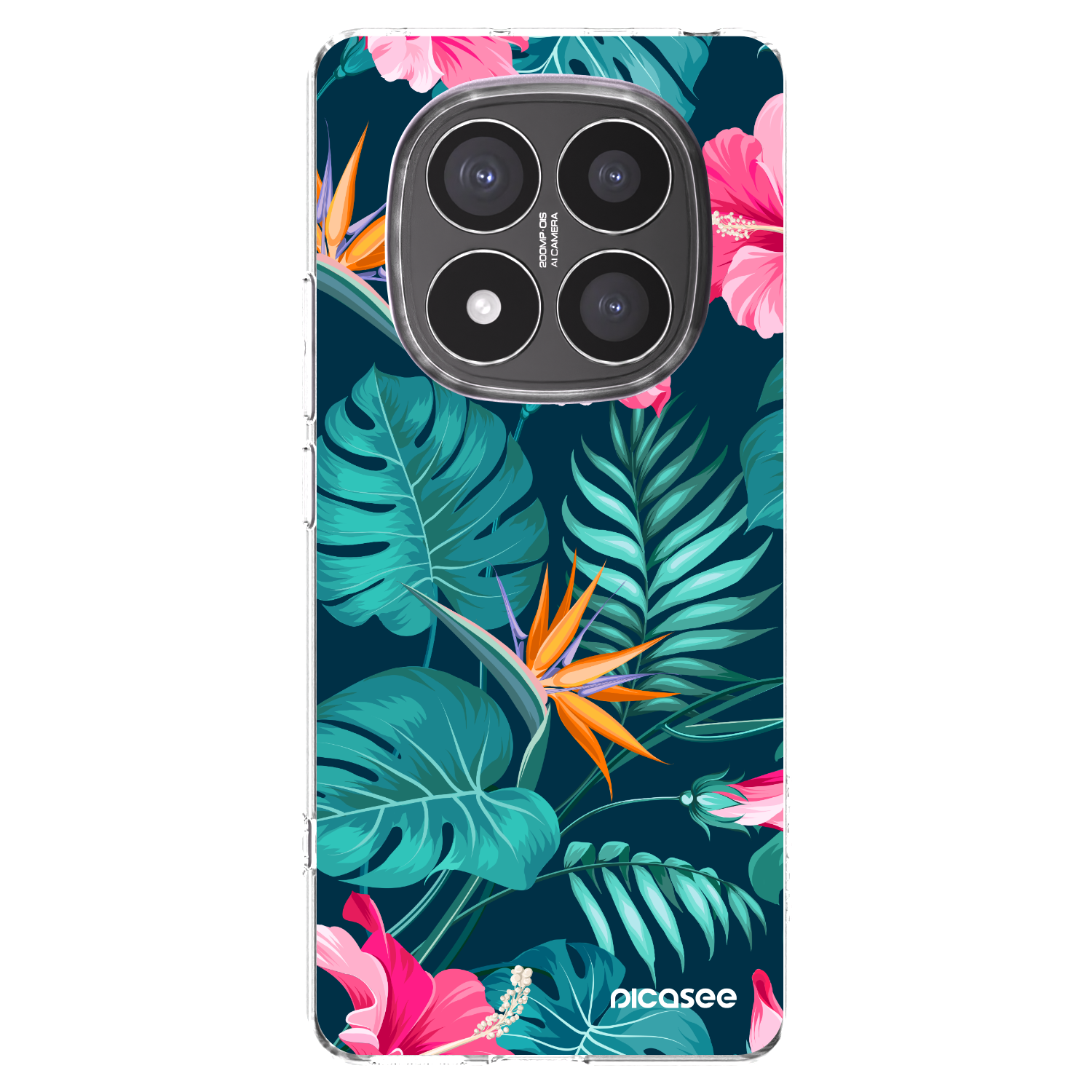 Picasee silikonowe przeźroczyste etui na Xiaomi Redmi Note 14 Pro+ 5G - Pink Monstera