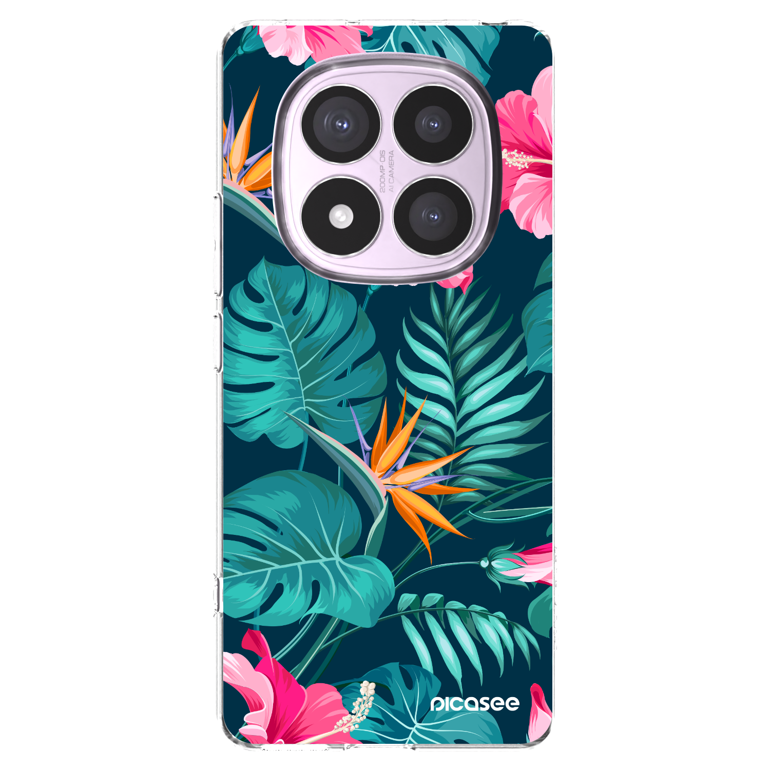 Picasee silikonowe przeźroczyste etui na Xiaomi Redmi Note 14 Pro 5G - Pink Monstera