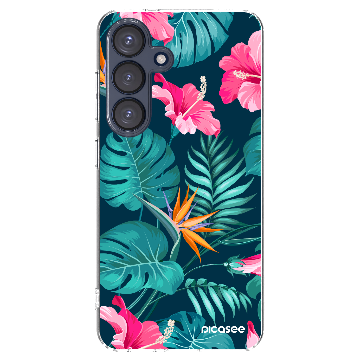 Picasee silikonowe przeźroczyste etui na Samsung Galaxy S25 5G - Pink Monstera