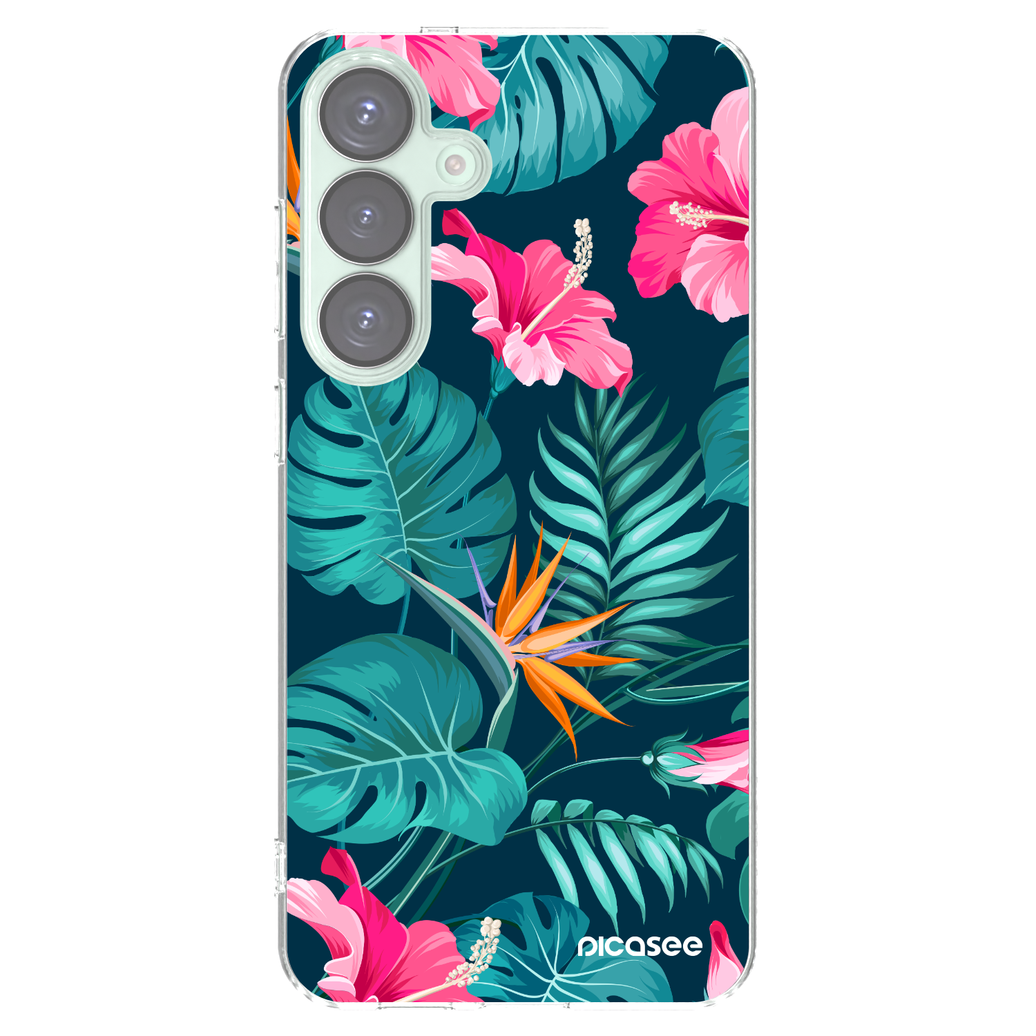Picasee silikonowe przeźroczyste etui na Samsung Galaxy S25+ 5G - Pink Monstera