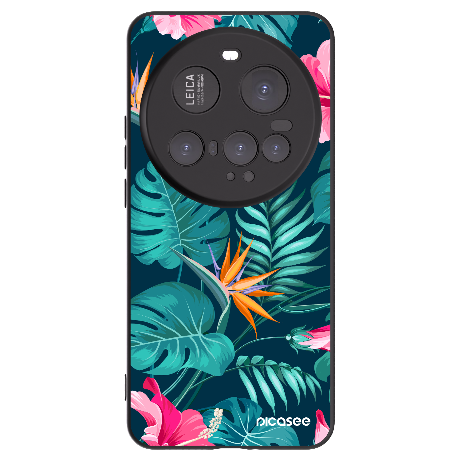 Picasee silikonowe czarne etui na Xiaomi 15 Ultra - Pink Monstera