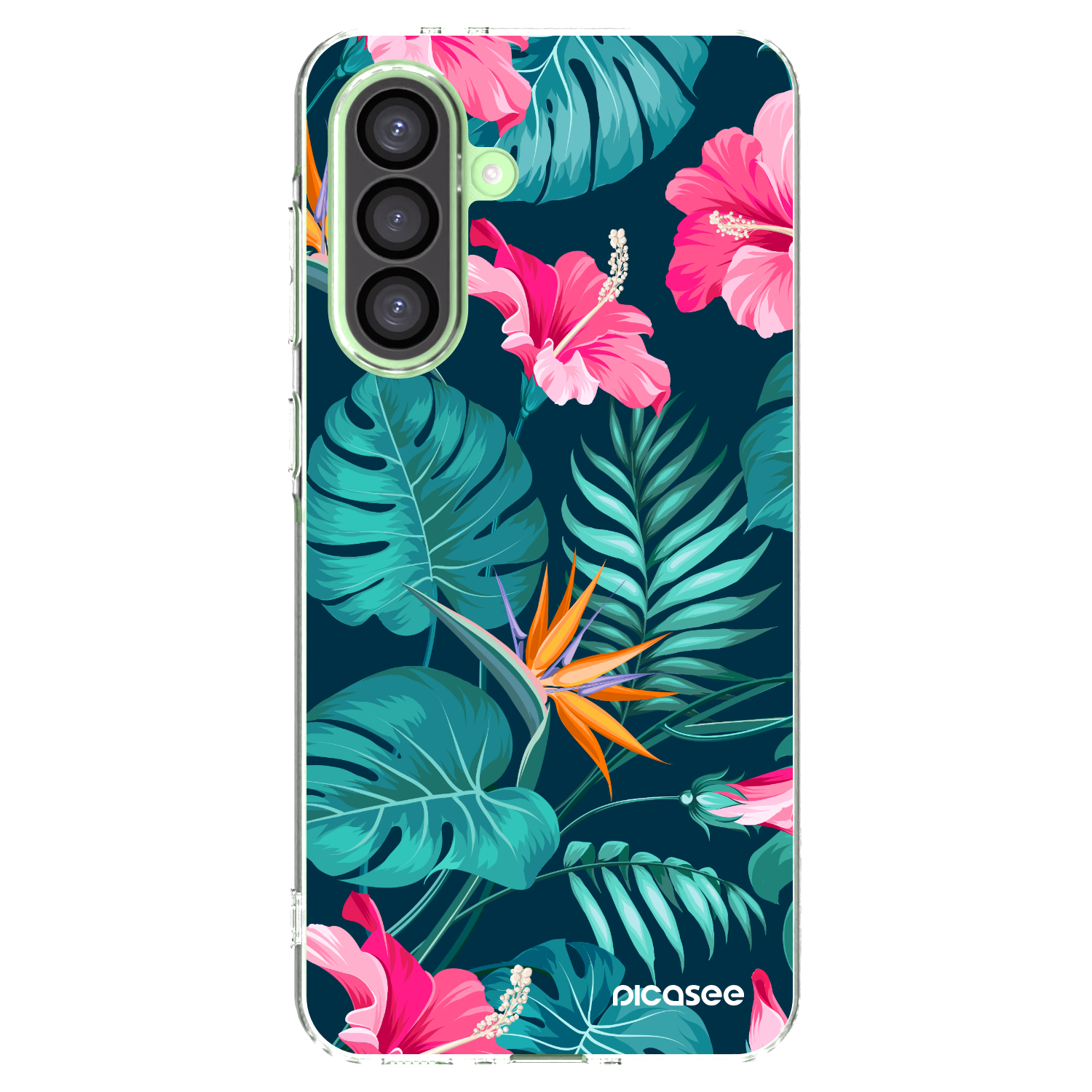 Picasee silikonowe przeźroczyste etui na Samsung Galaxy A26 5G A266B - Pink Monstera